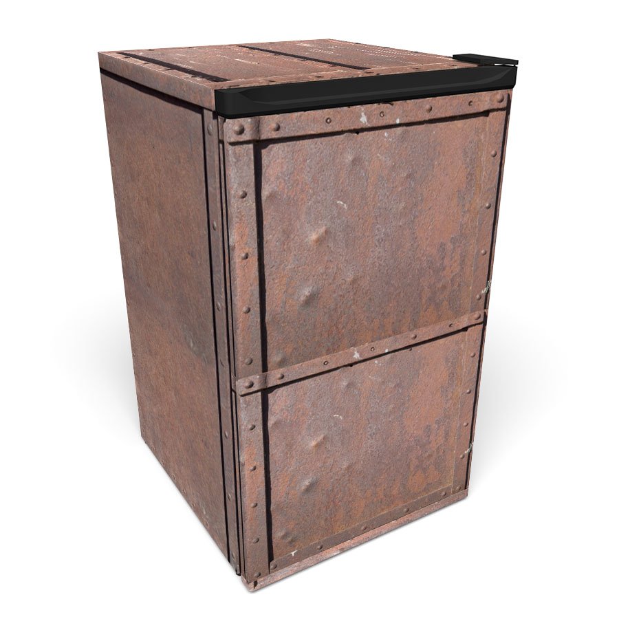Rust Metal Box Mini fridge Vinyl Wrap