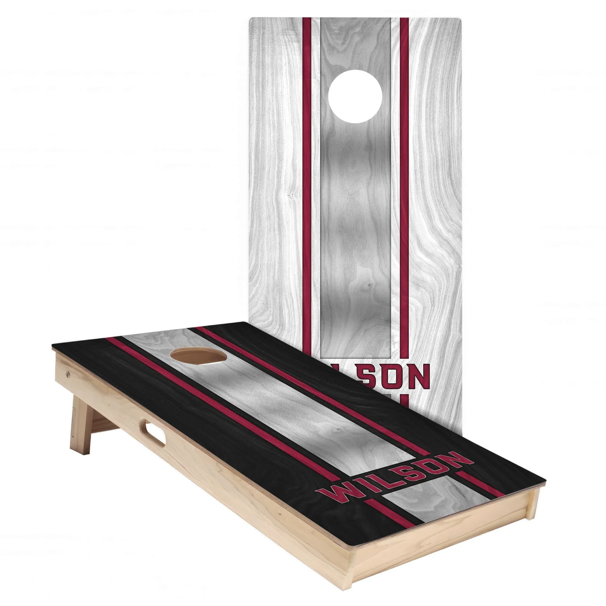 Personalized Arizona Cardinals Colors (Away & Alternate) custom wood texture Cornhole board wrap sticker decal set (Copy)