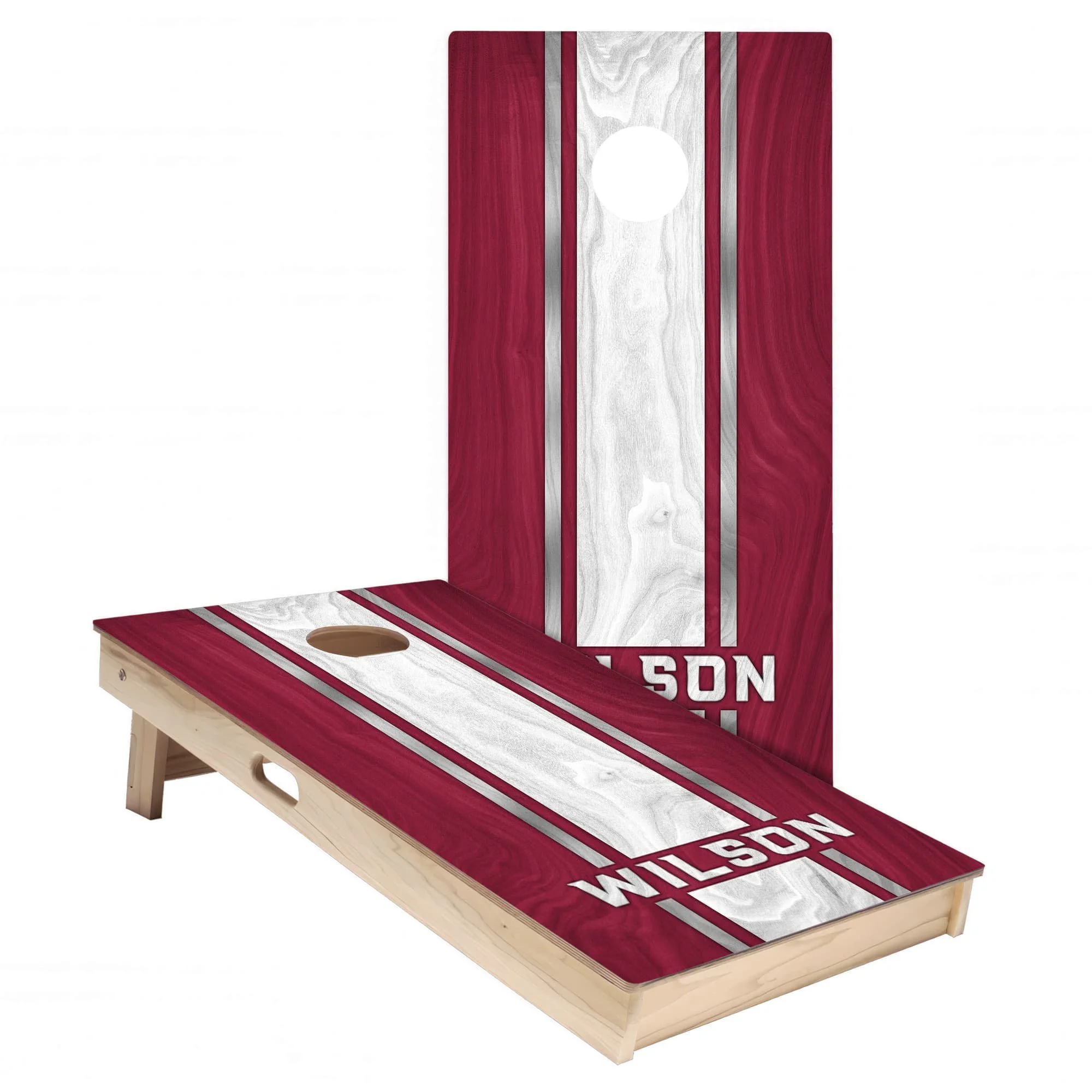 Cardinals Colors (Home) Personalized Cornhole Board Wrap Set