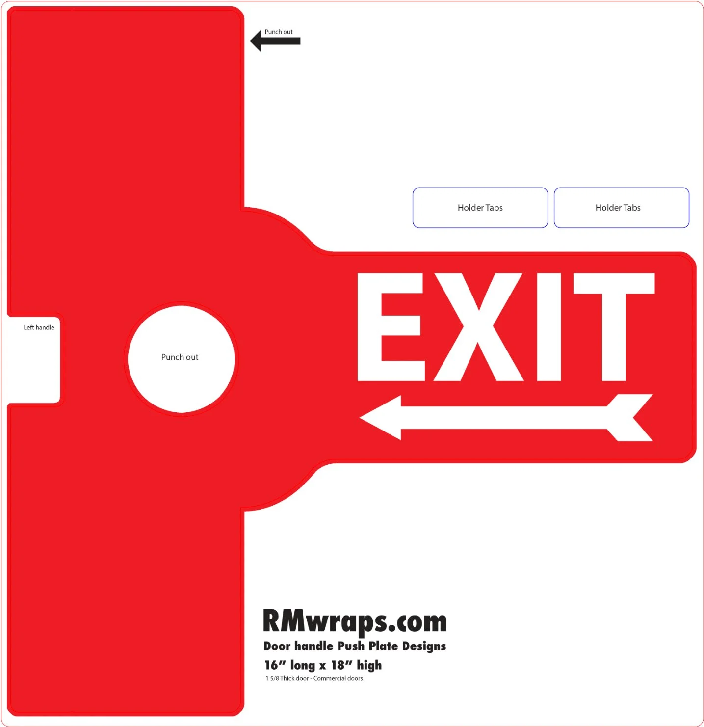 Exit - Decorative Push Plate Wraps