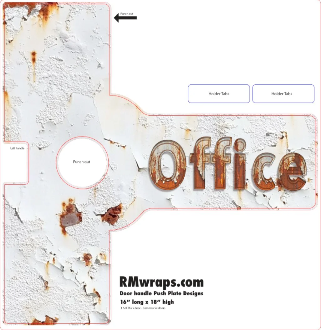 Rust with font - Decorative Push Plate Wraps