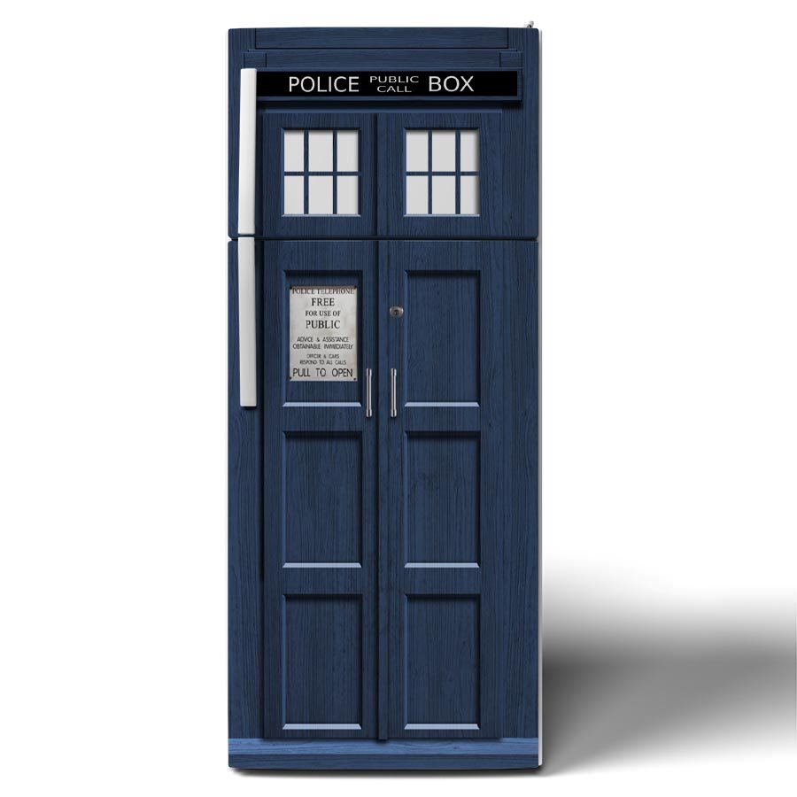 Tardis Solid Refrigerator Wrap Front