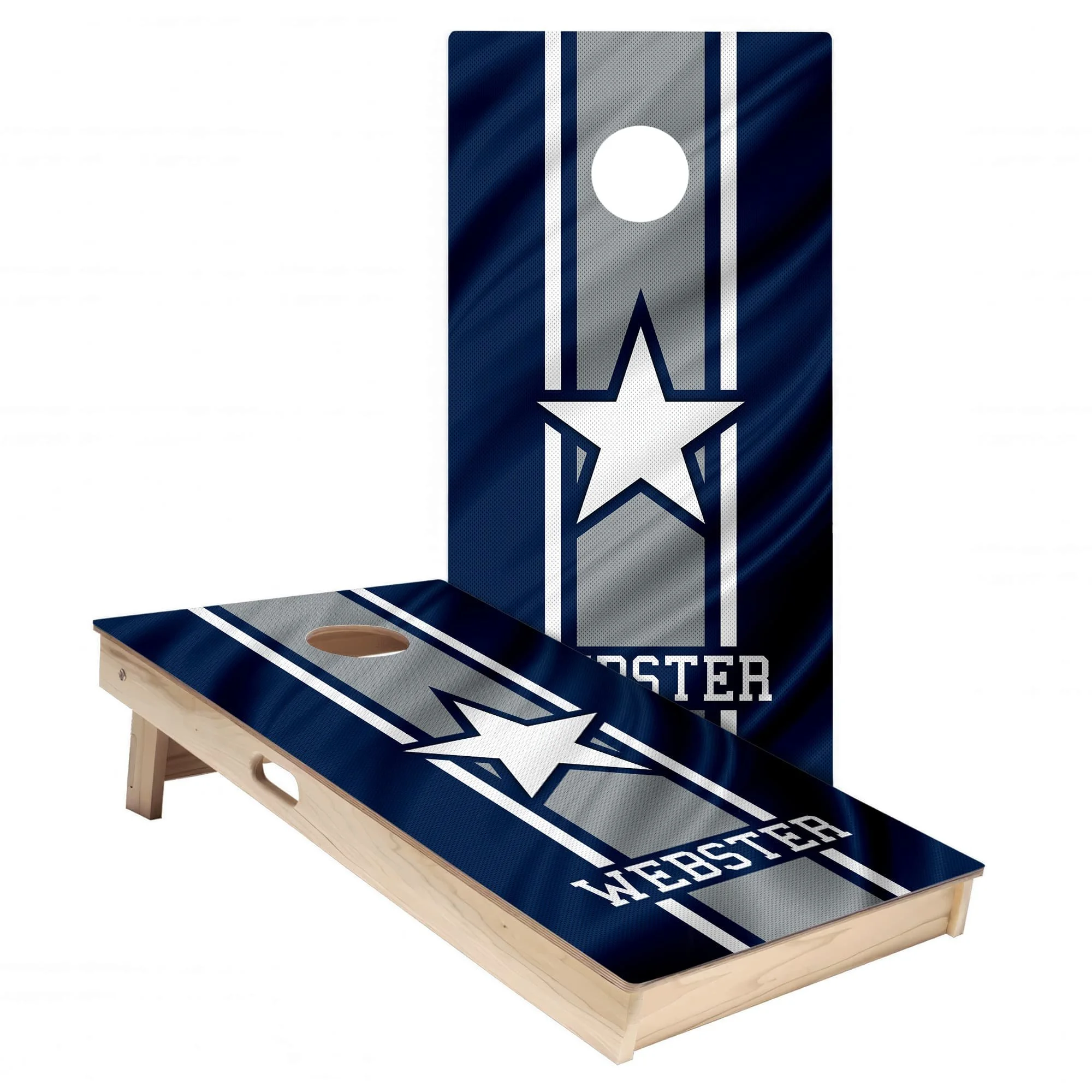 Personalized Dallas Cowboys Colors (Away) custom jersey Cornhole board wrap sticker decal set