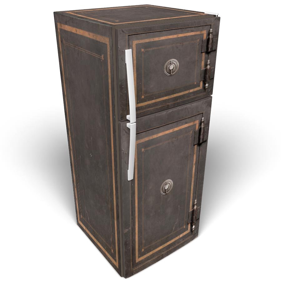 Vintage Safe Custom Printed Vinyl Stack Refrigerator Wrap