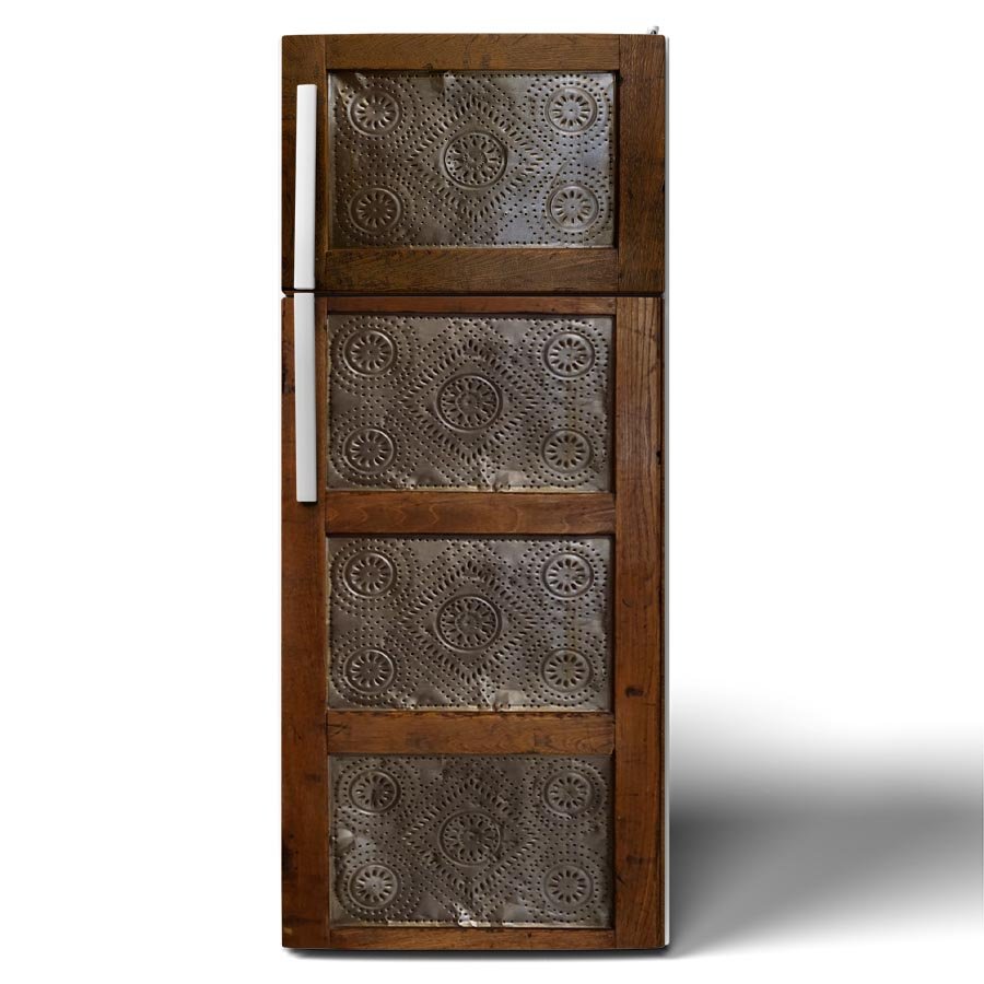 Tin Punch Metal Door Stack Refrigerator Wrap front
