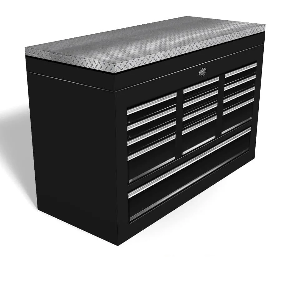 Diamond Plate Tool Box Chest Freezer Wrap - Black