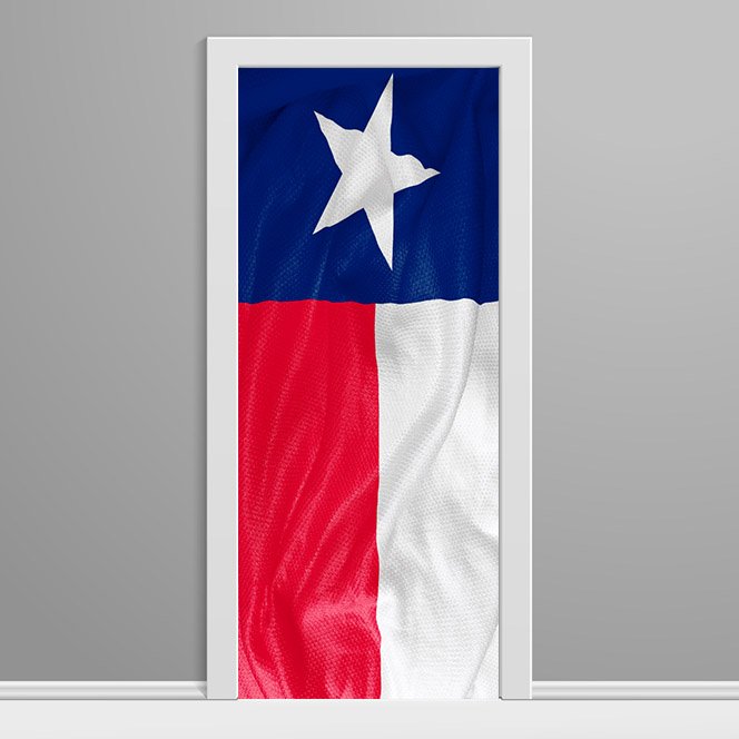 Texas Flag Wavy Fabric Design Door wrap