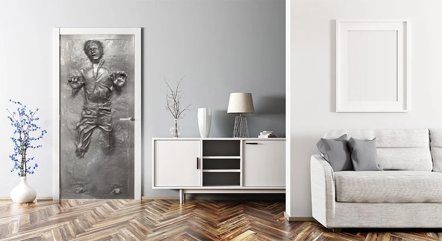 Autocollant Porte Han Solo Carbonite - Star Wars - Déco Geek - 77x200 Cm