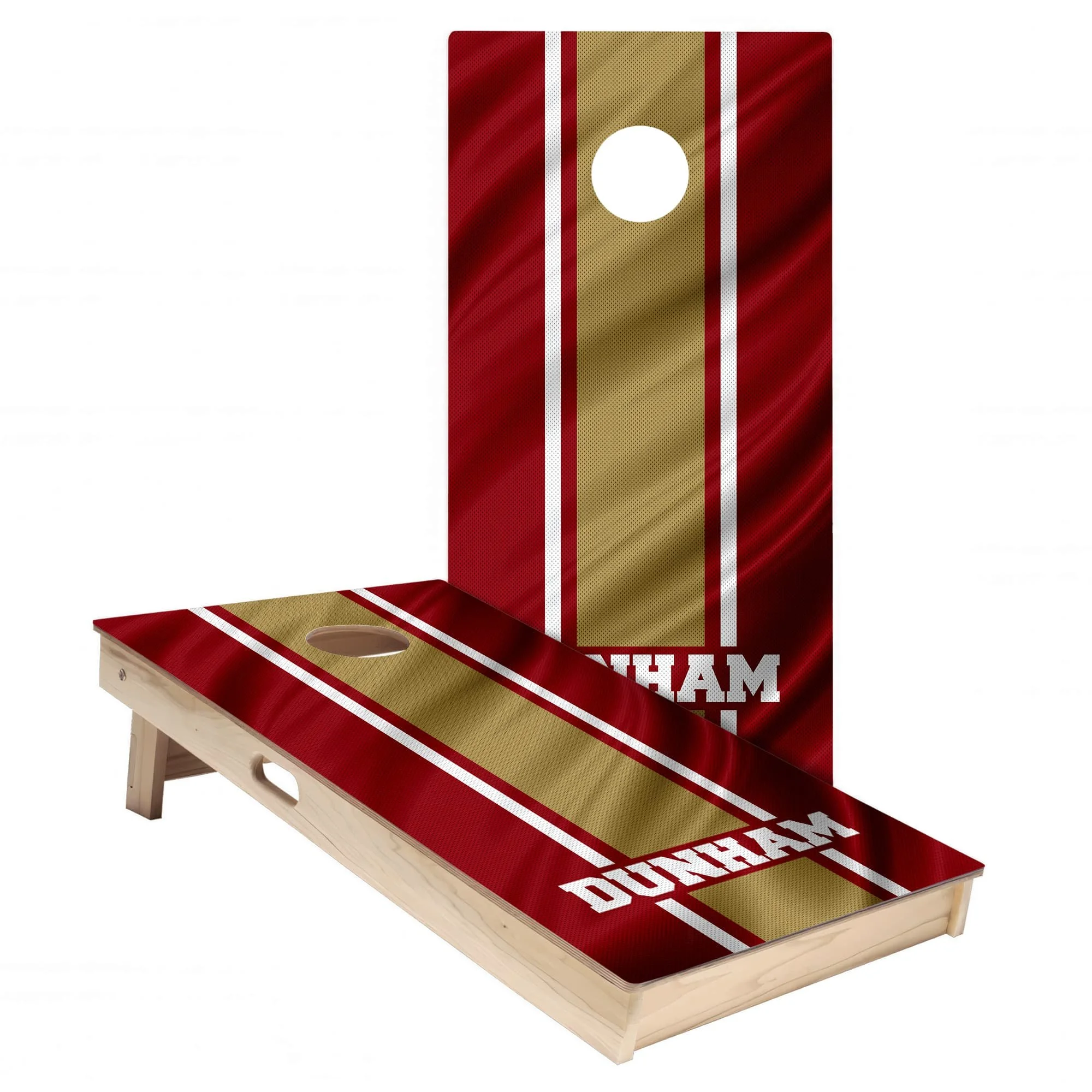 Personalized San Francisco 49ers Colors (Home) custom jersey Cornhole board wrap sticker decal set