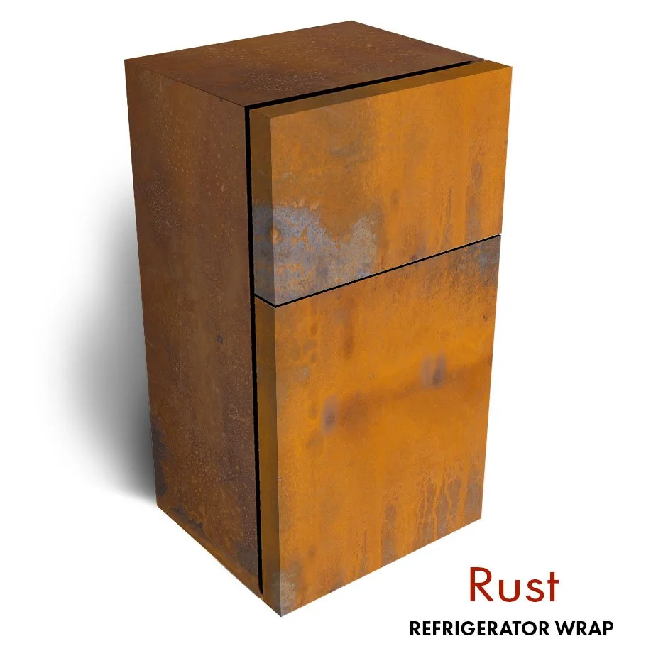 Rust Custom Printed Vinyl Refrigerator Wrap