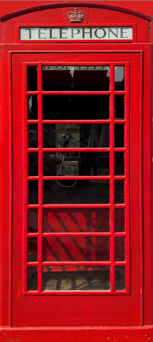 London Red Telephone Booth English Iron Phone Box Main Door wrap