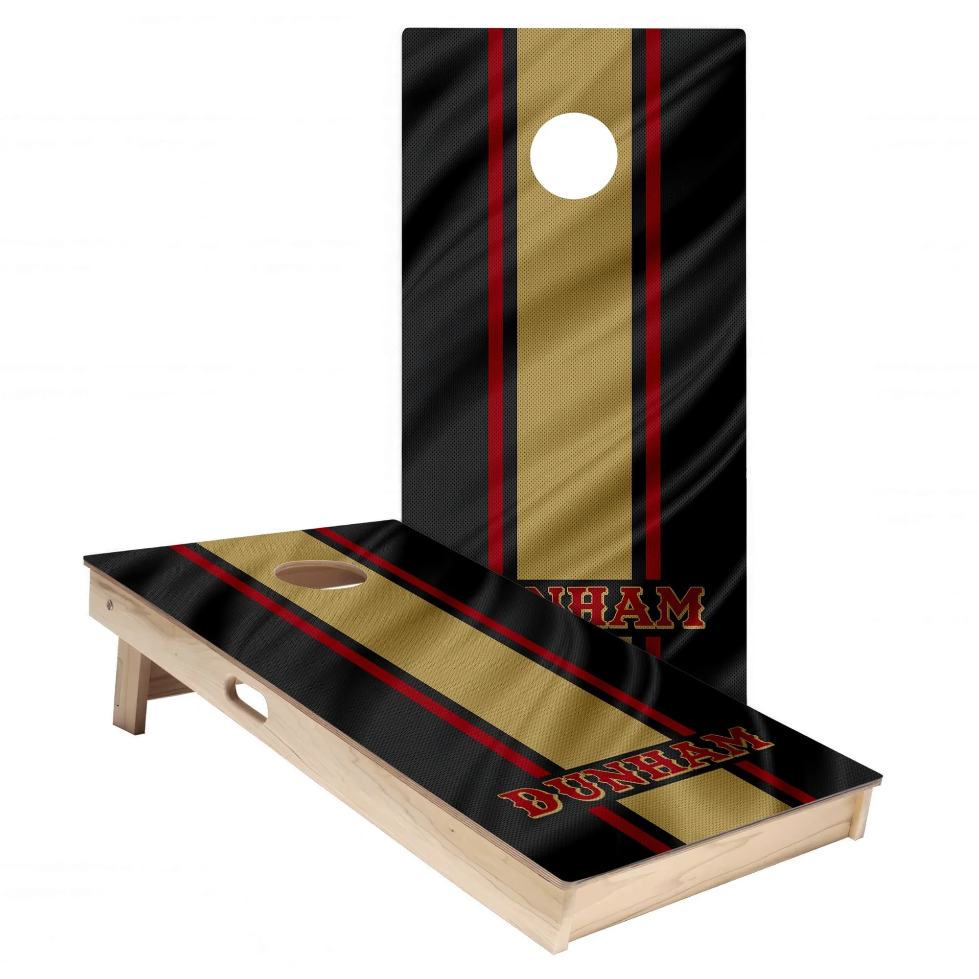 Personalized San Francisco 49ers Colors (Rival) custom jersey Cornhole board wrap sticker decal set