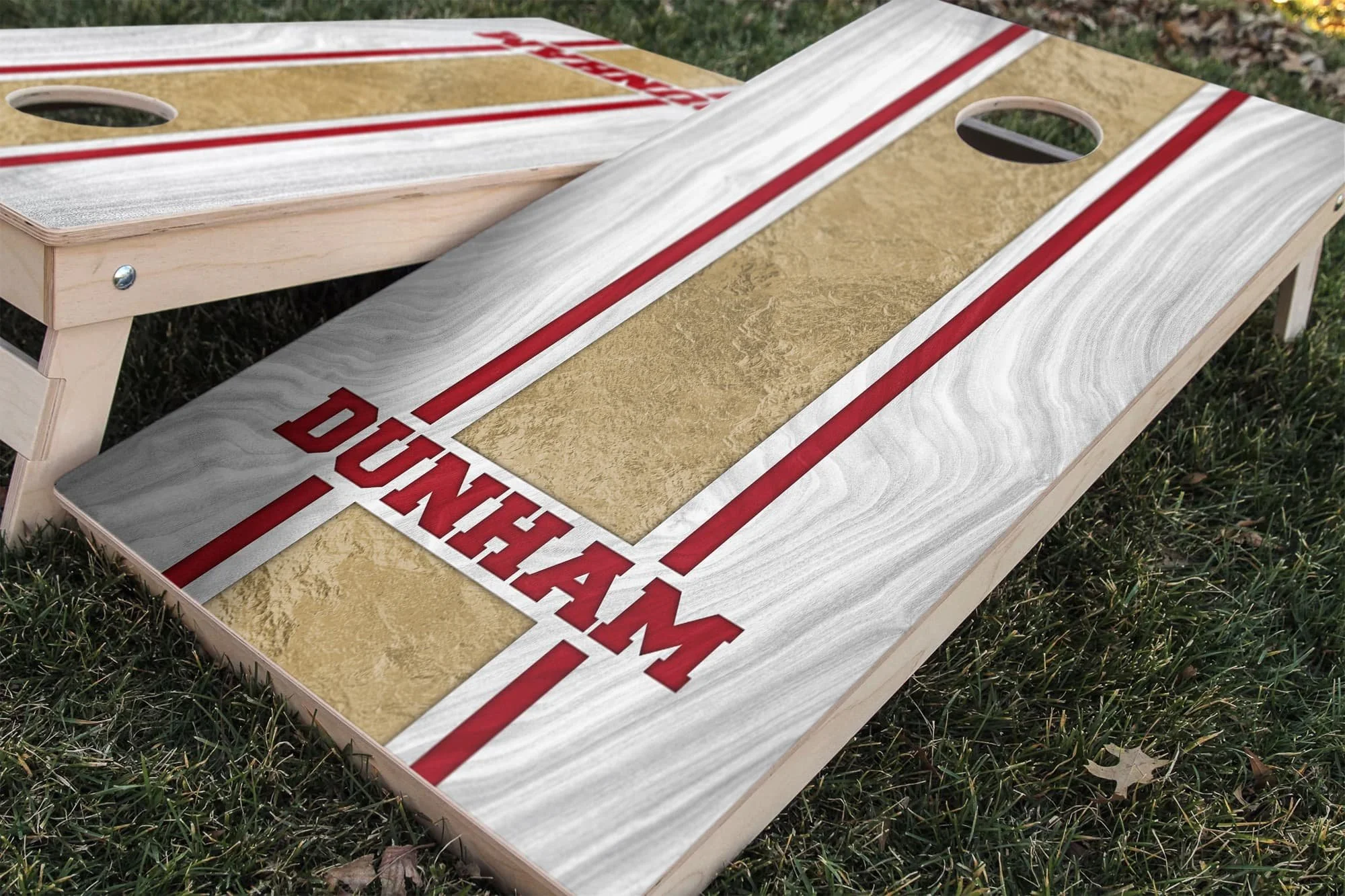 Personalized San Francisco 49ers Colors (Away) custom wood Cornhole board wrap sticker decal set