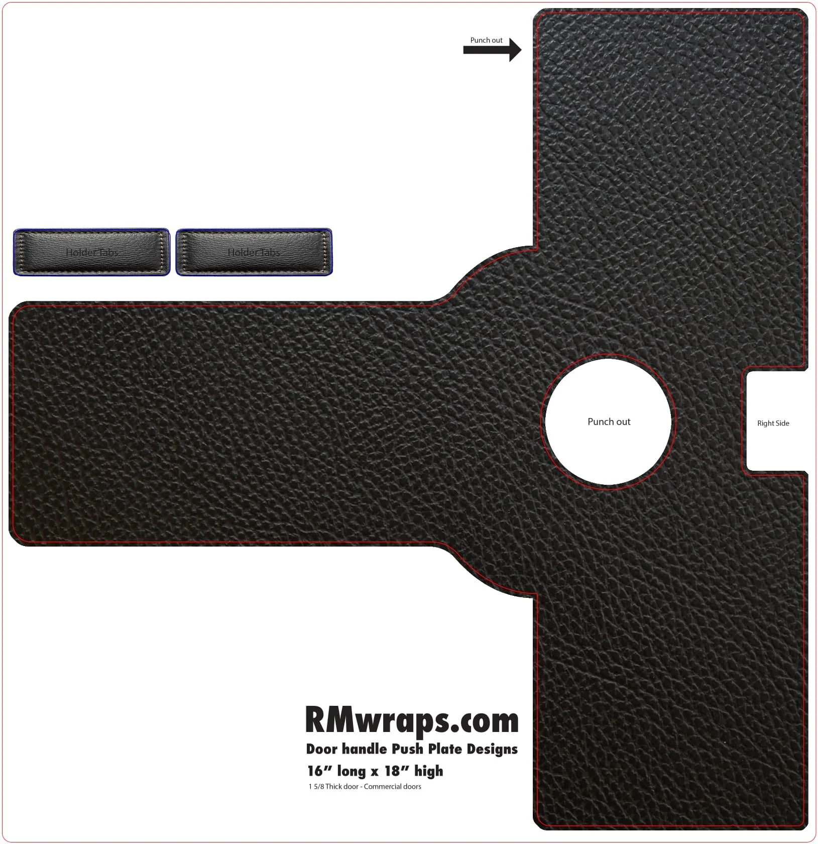 Leather Black - Decorative Push Plate Wraps