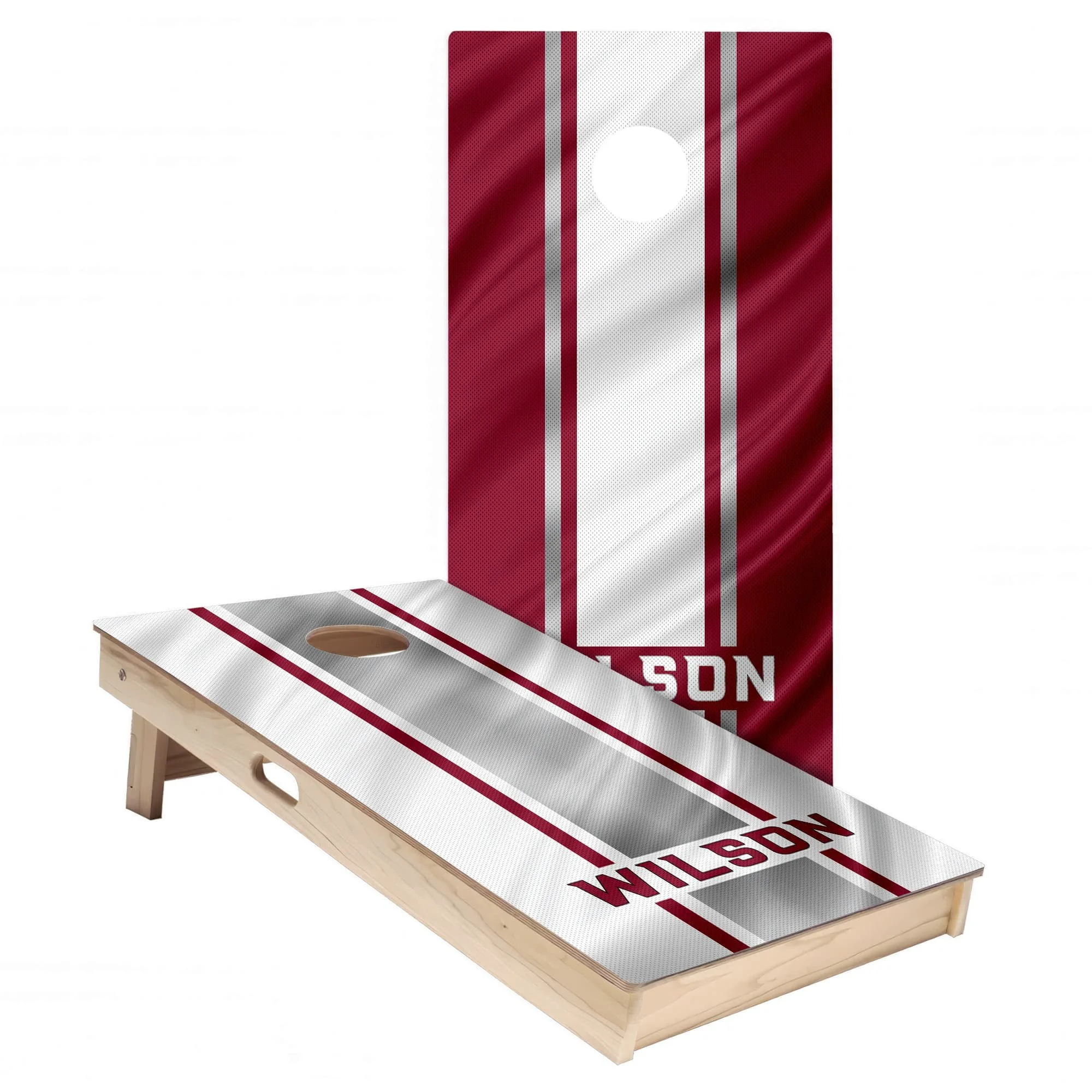 Personalized Arizona Cardinals Colors (Home & Away) custom jersey texture Cornhole board wrap sticker decal set (Copy)