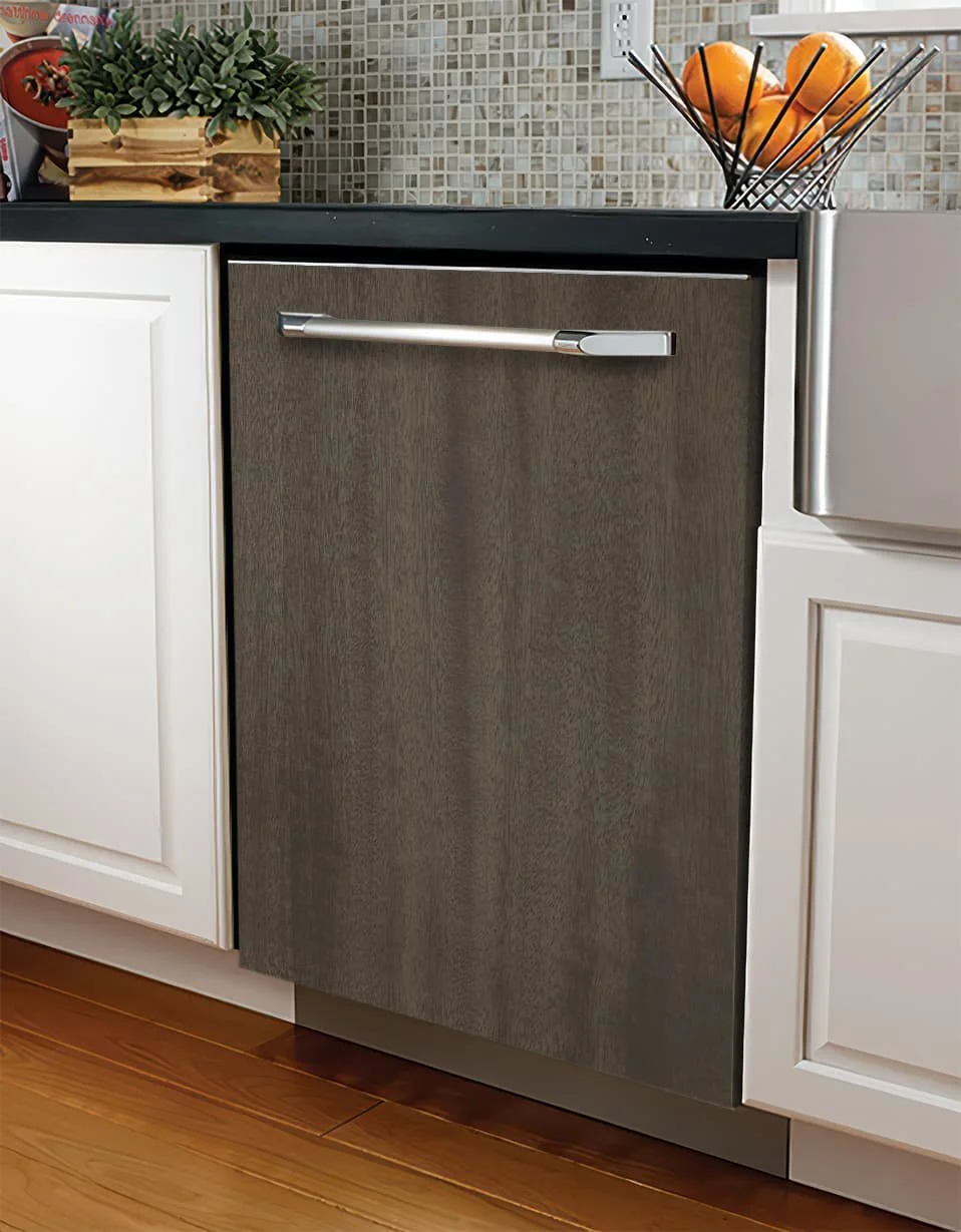 Driftwood Stain Elm Slab Dishwasher Wrap