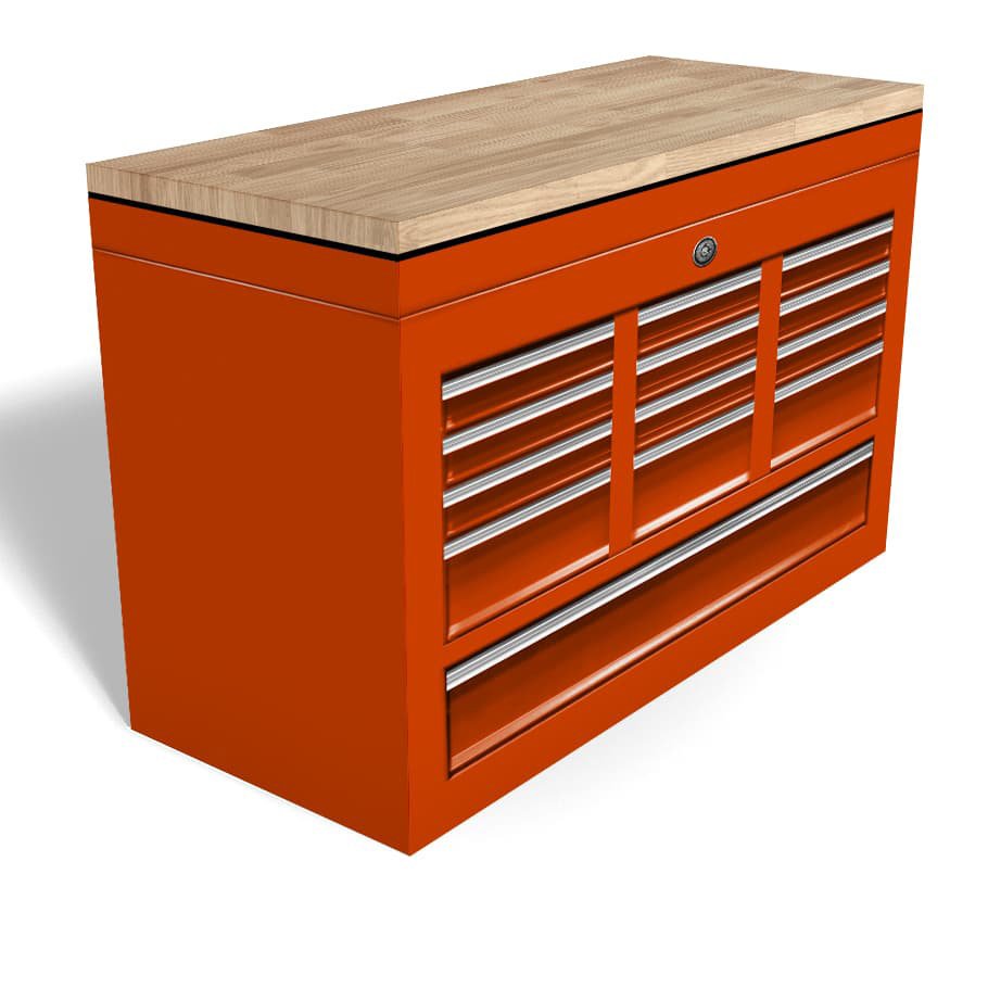 Butcherblock Workbench Tool Box Chest Freezer Wrap -Fiery Orange