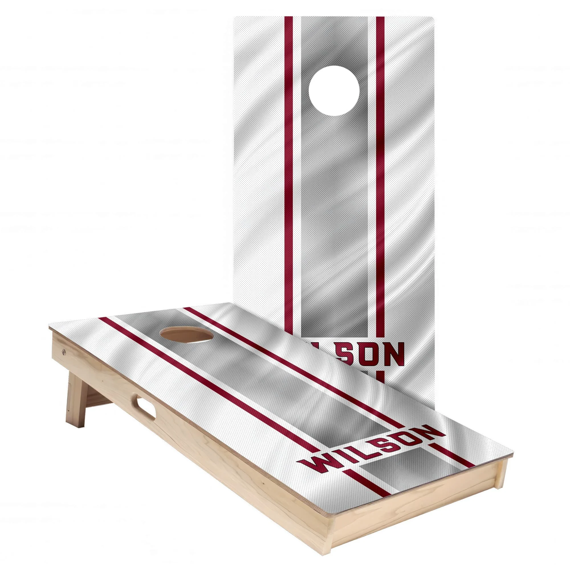 Personalized Arizona Cardinals Colors (Away) custom jersey texture Cornhole board wrap sticker decal set
