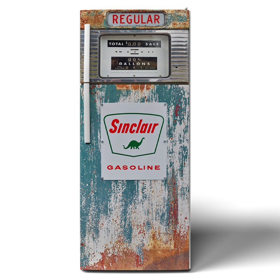 Rustic Green Sinclair Gas Pump Fridge Wrap Front.jpg