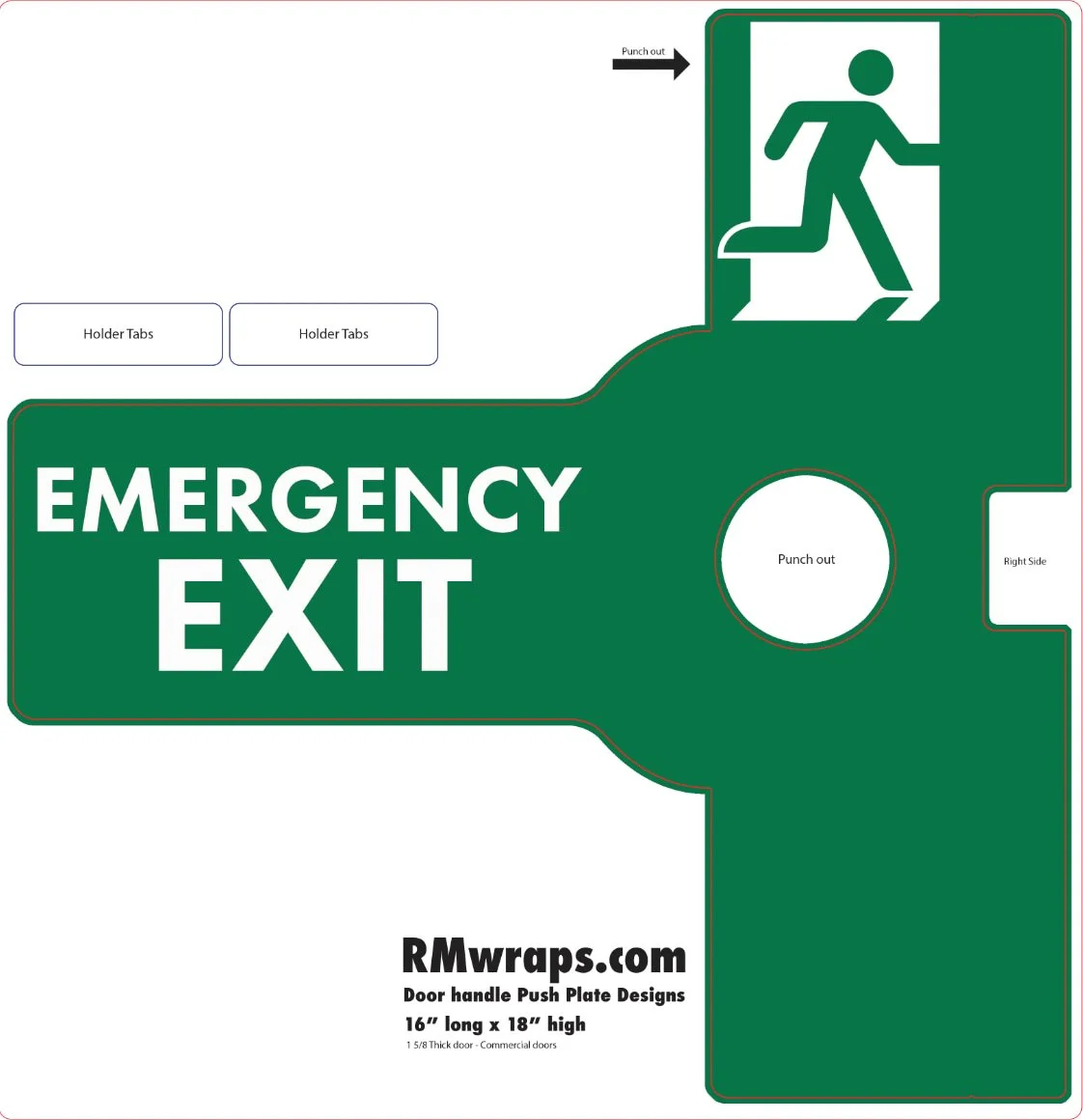 Emergency Exit - Decorative Push Plate Wraps