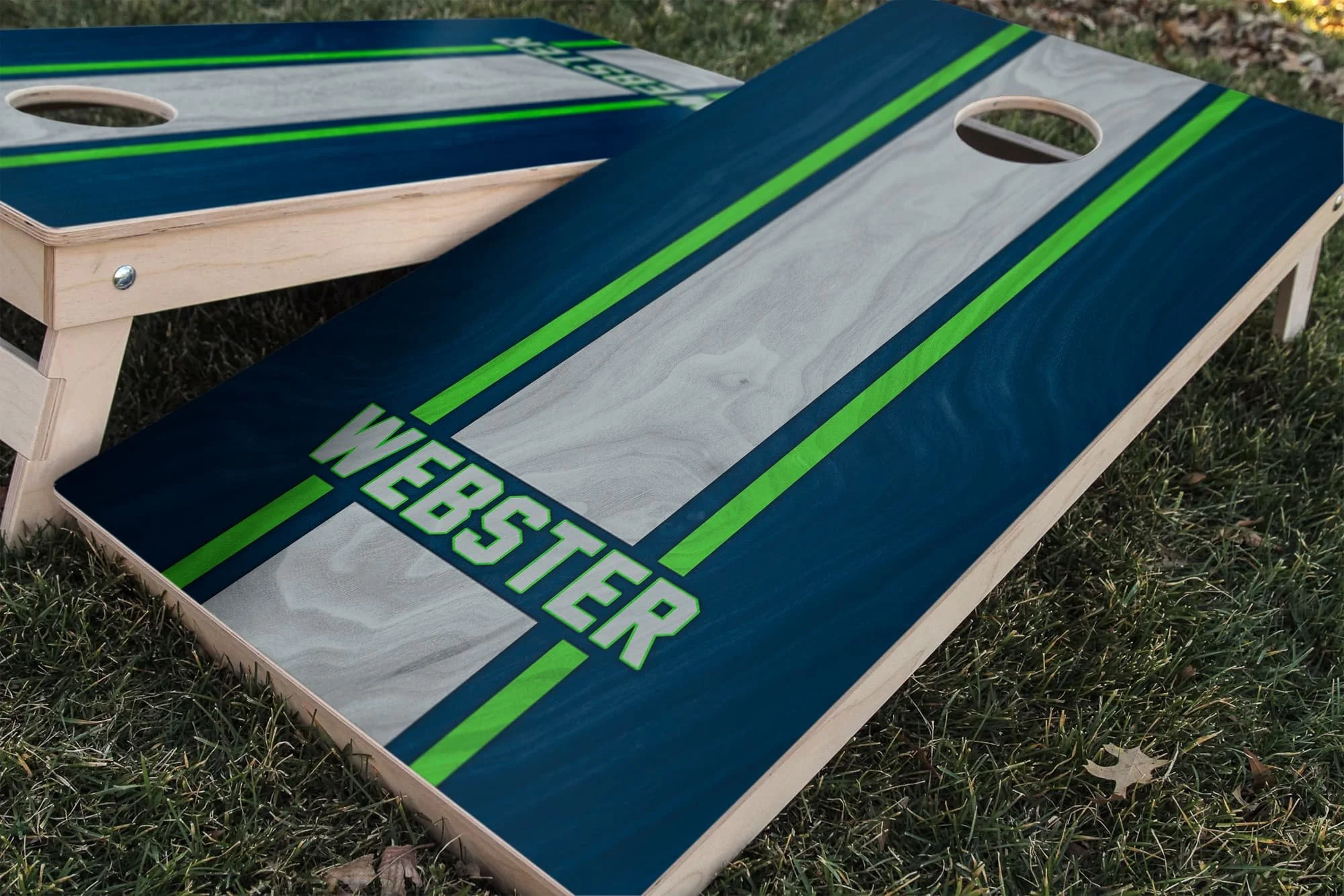 Personalized Seattle Seahawks Colors (Home) custom Cornhole board wrap sticker decal set