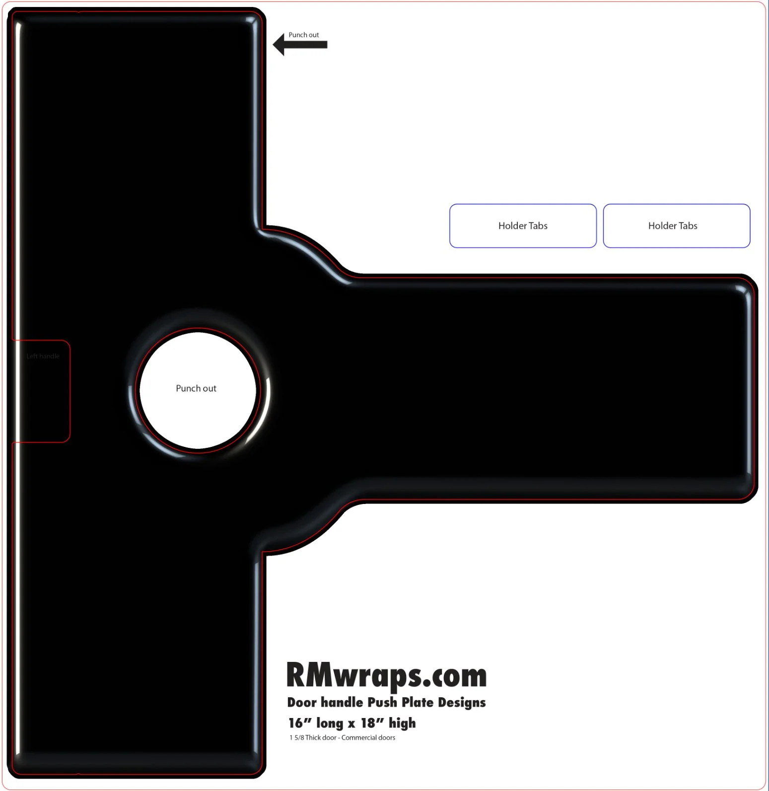 Black - Decorative Push Plate Wraps