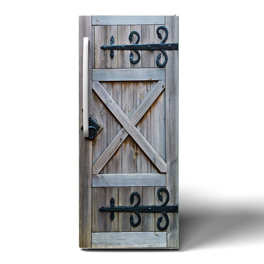 Old Barn Door Vinyl Solid Refrigerator Wrap Front.jpg