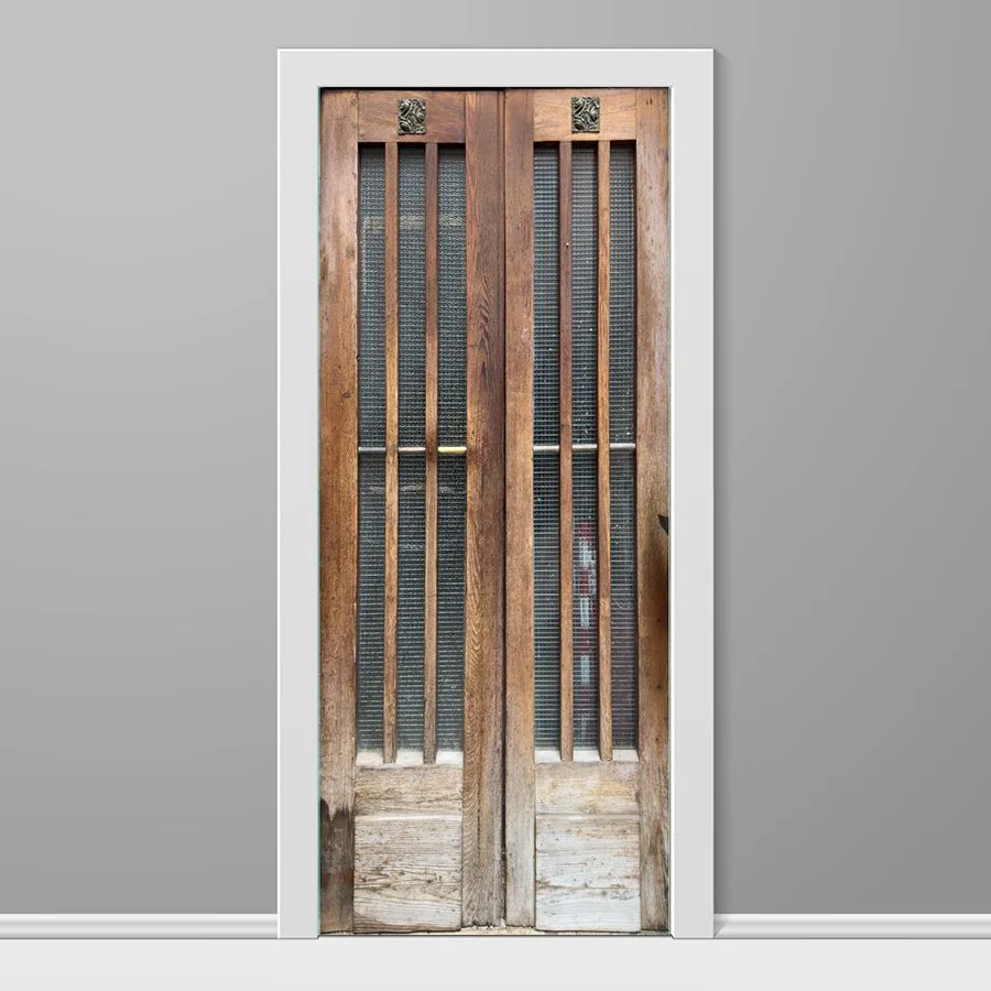 Antique Wooden Double Doors Iron Accents Door Wrap.jpg