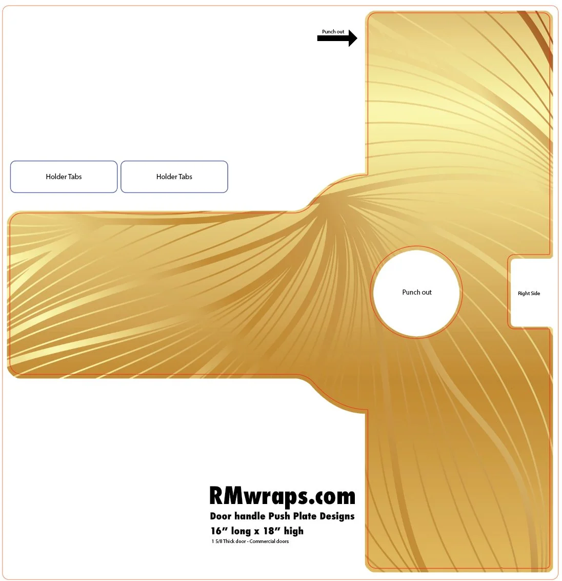 Luxury golden line - Decorative Push Plate Wraps