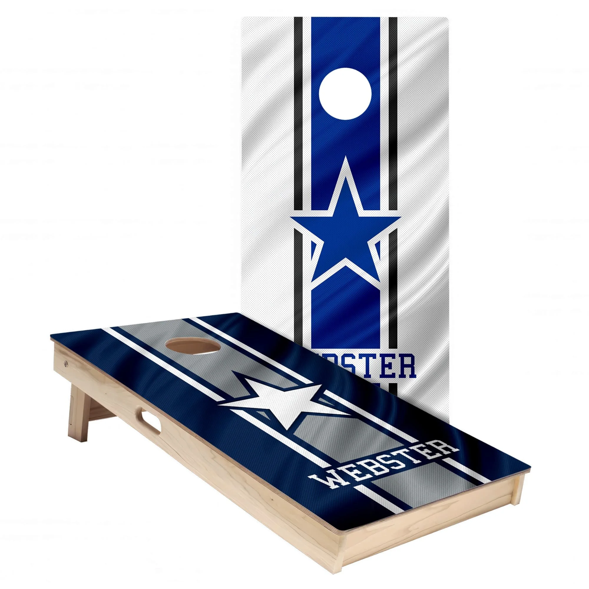 Personalized Dallas Cowboys Colors (Home + Away) custom jersey Cornhole board wrap sticker decal set