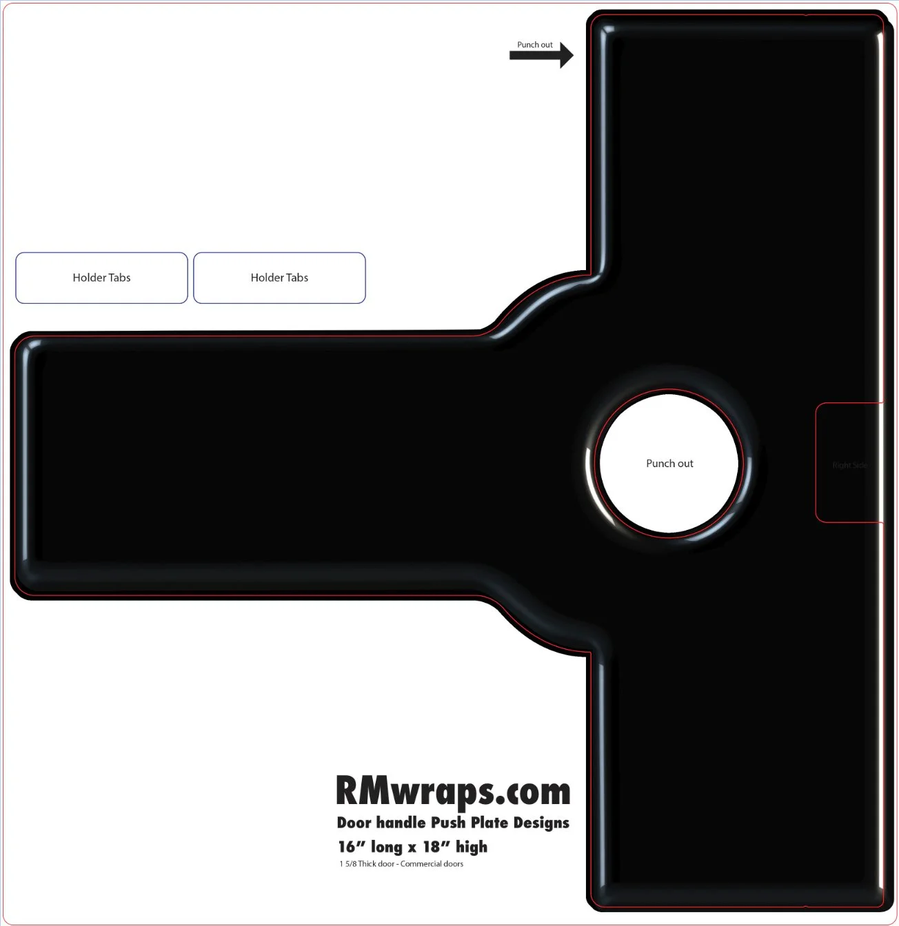 Black - Decorative Push Plate Wraps