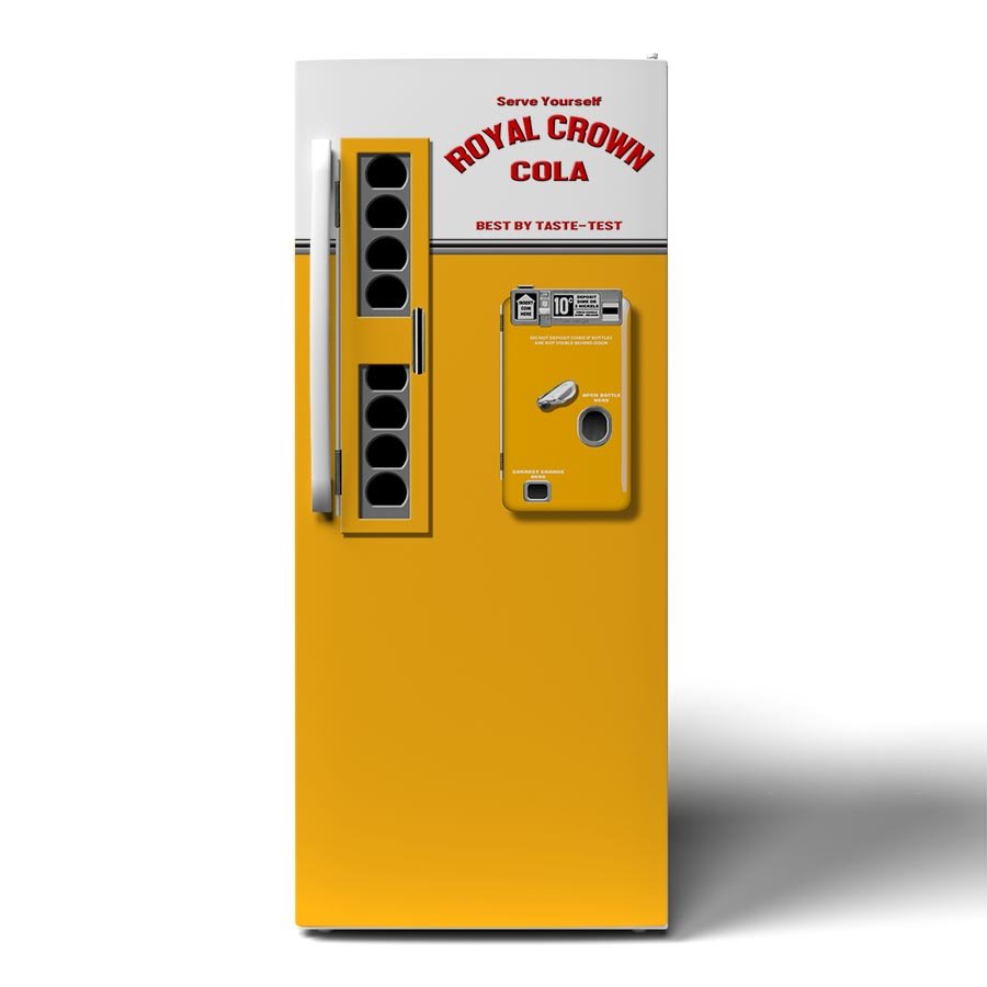 Royal Crown Retro Vending Machine Solid Refrigerator Wrap Front