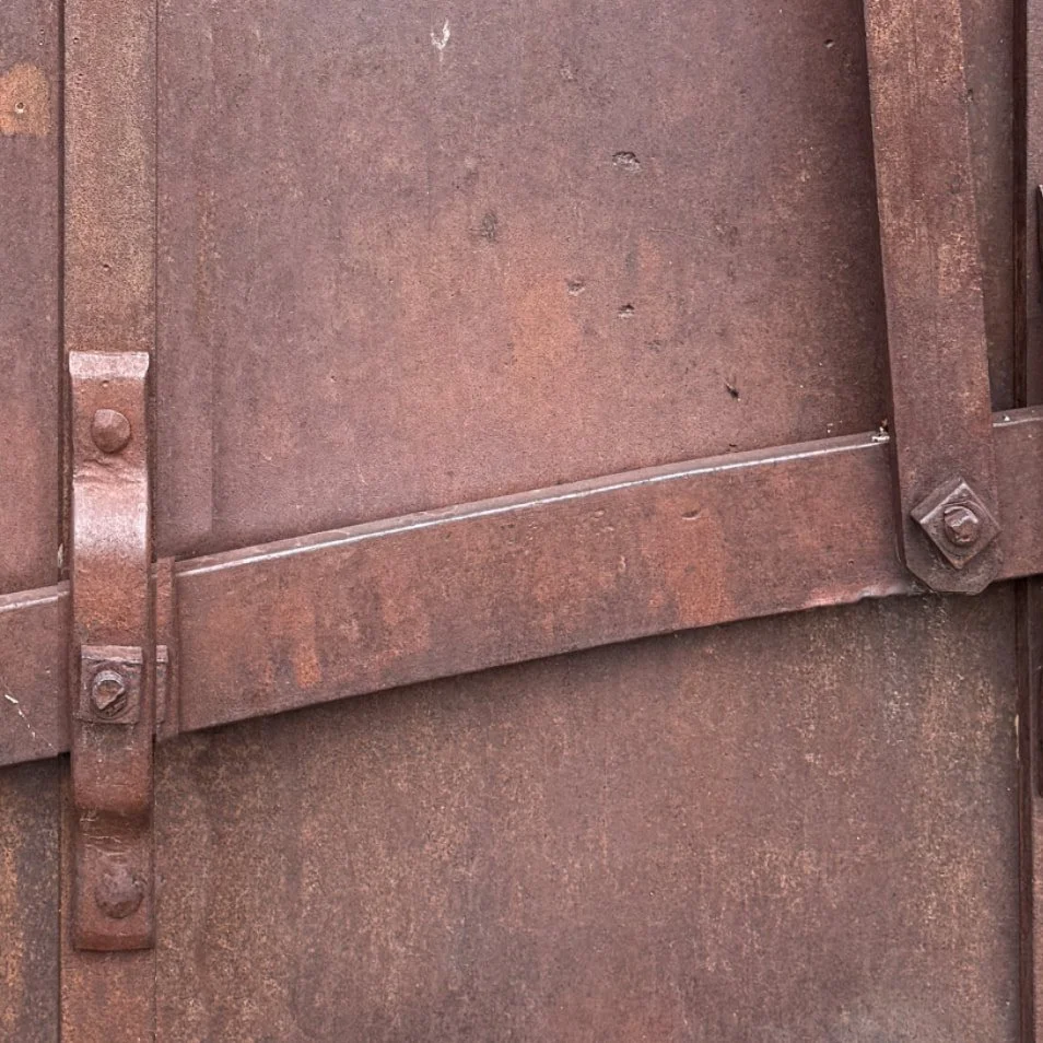 Mining Car Rusted Metal Door Wrap Close up 2