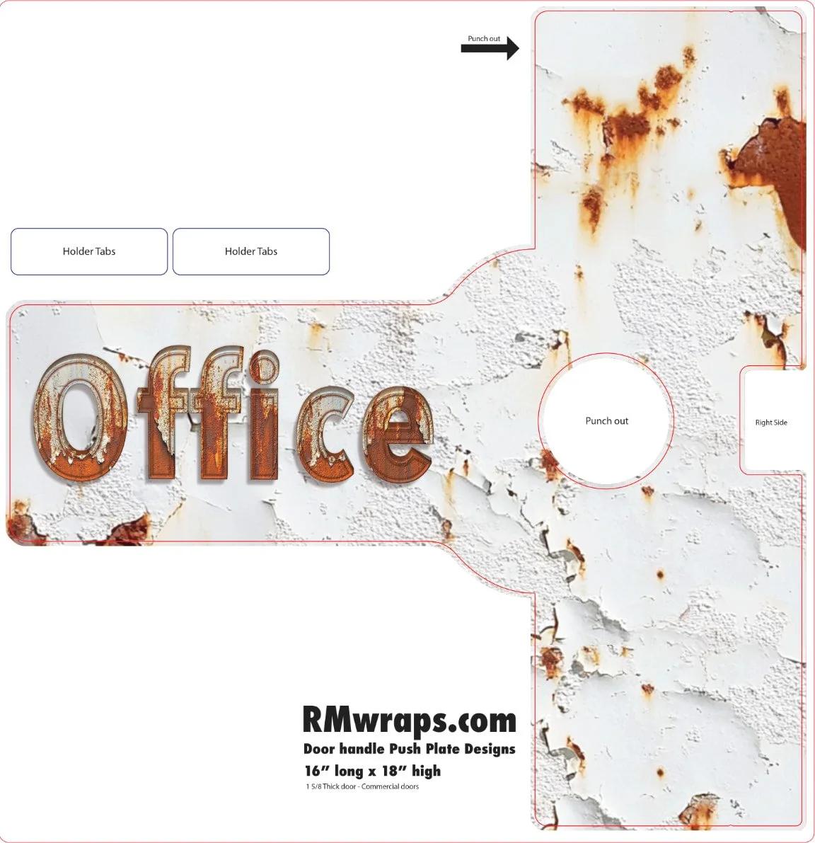 Rust with font - Decorative Push Plate Wraps