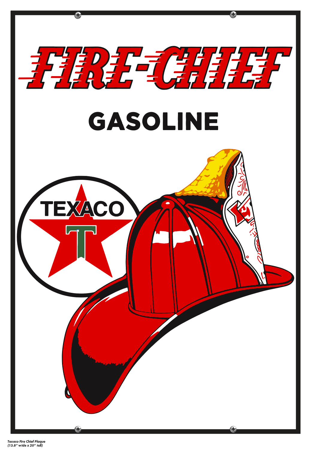 Fire Chief Gasoline Decal 13.8" x 20"
