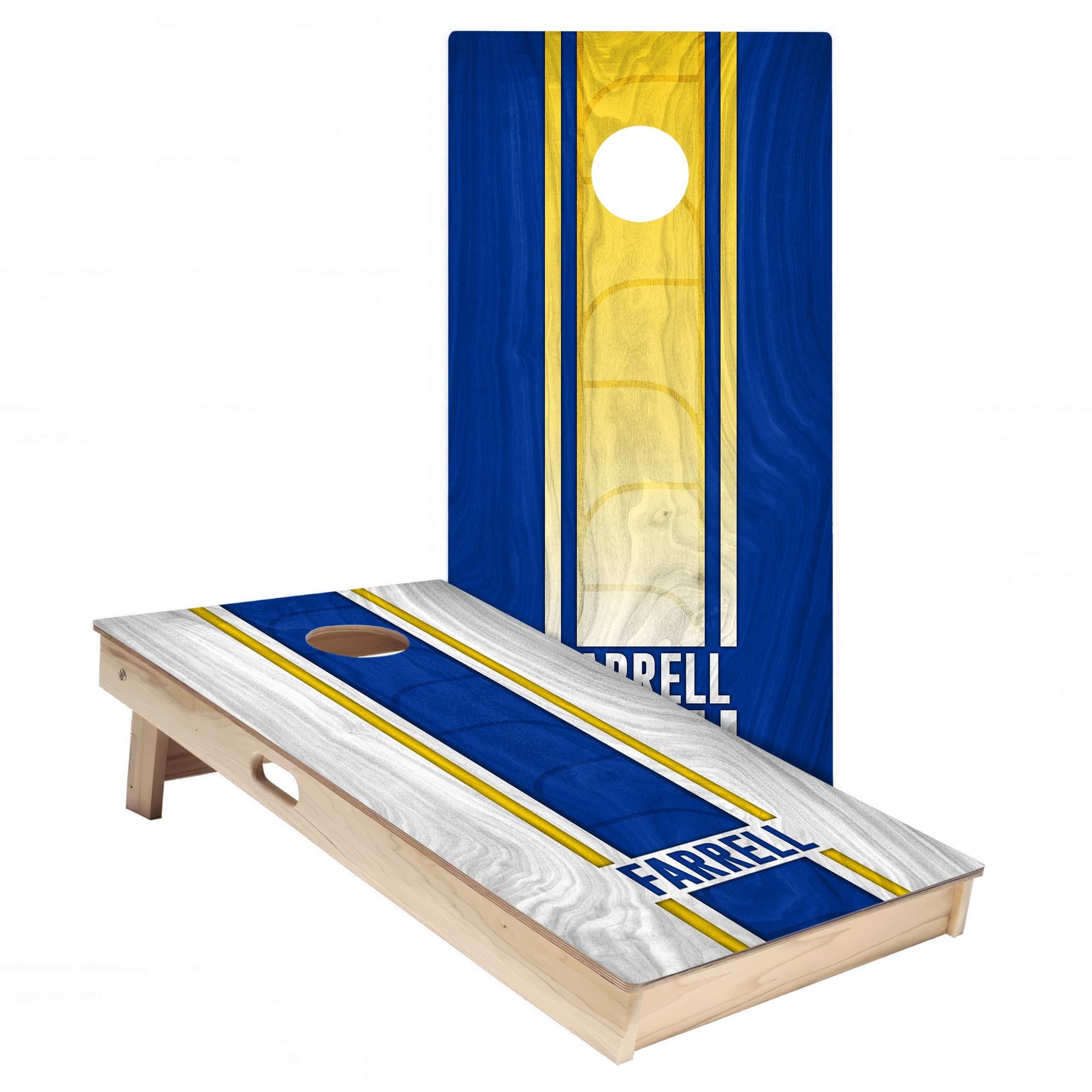 Personalized Los Angeles Rams Colors (Home + Away) custom wood Cornhole board wrap sticker decal set