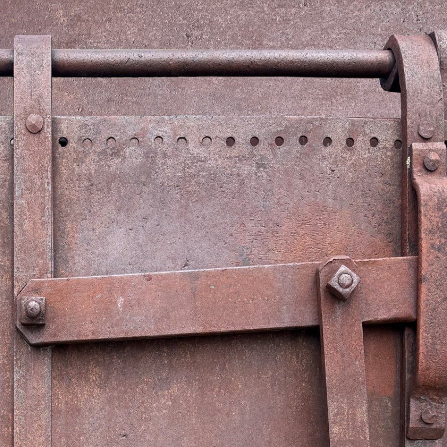 Mining Car Rusted Metal Door Wrap Close up 3