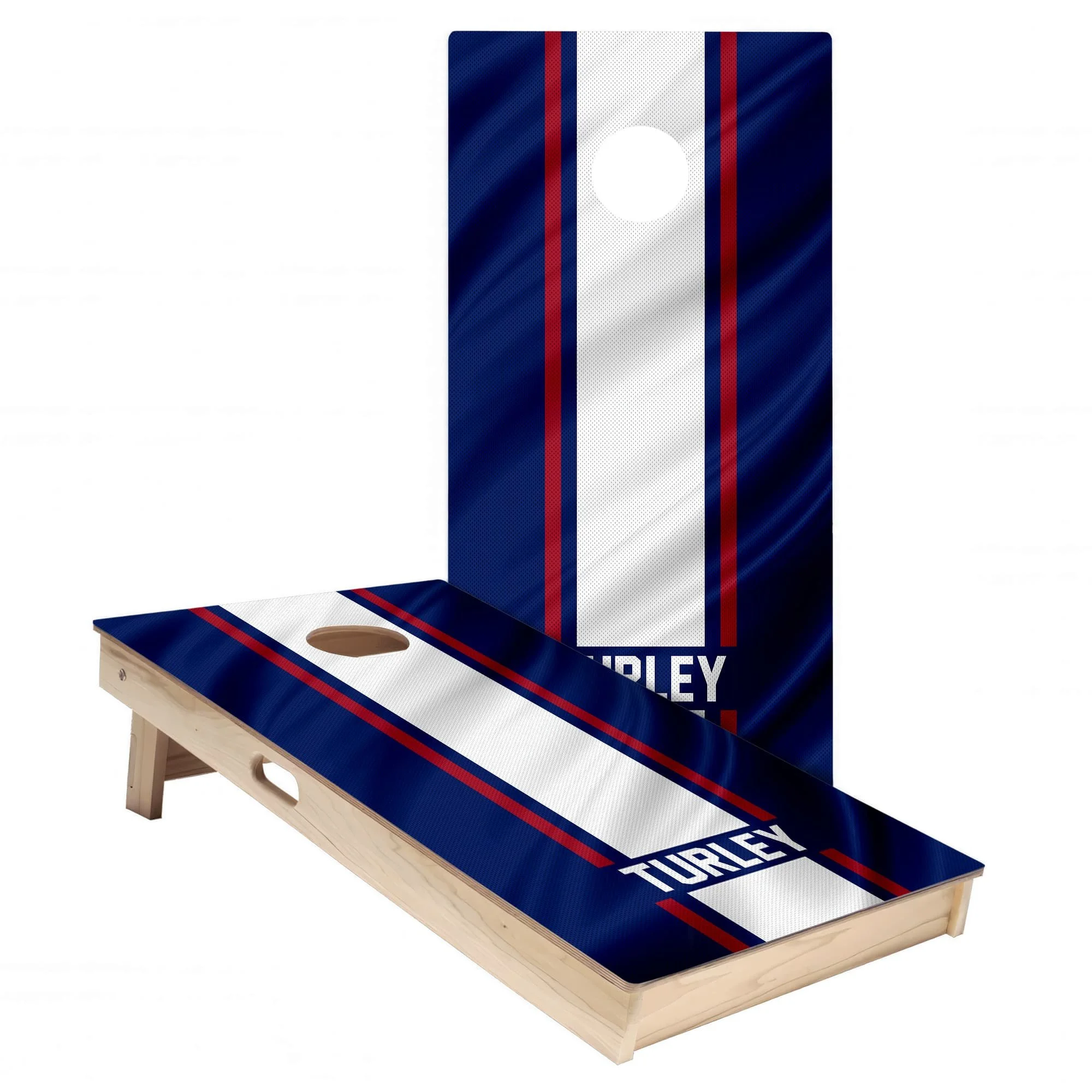 Personalized New York Giants Colors (Home) custom jersey Cornhole board wrap sticker decal set
