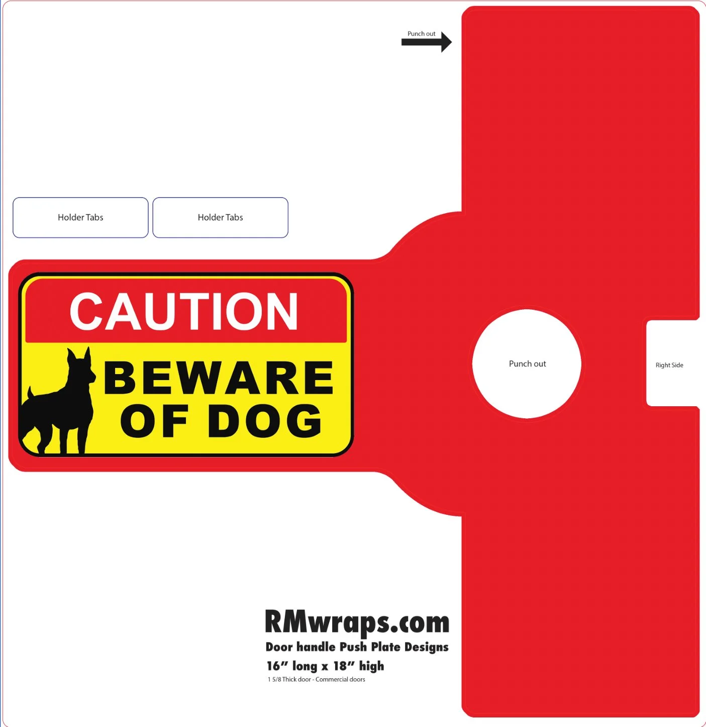Beware of Dog - Decorative Push Plate Wraps
