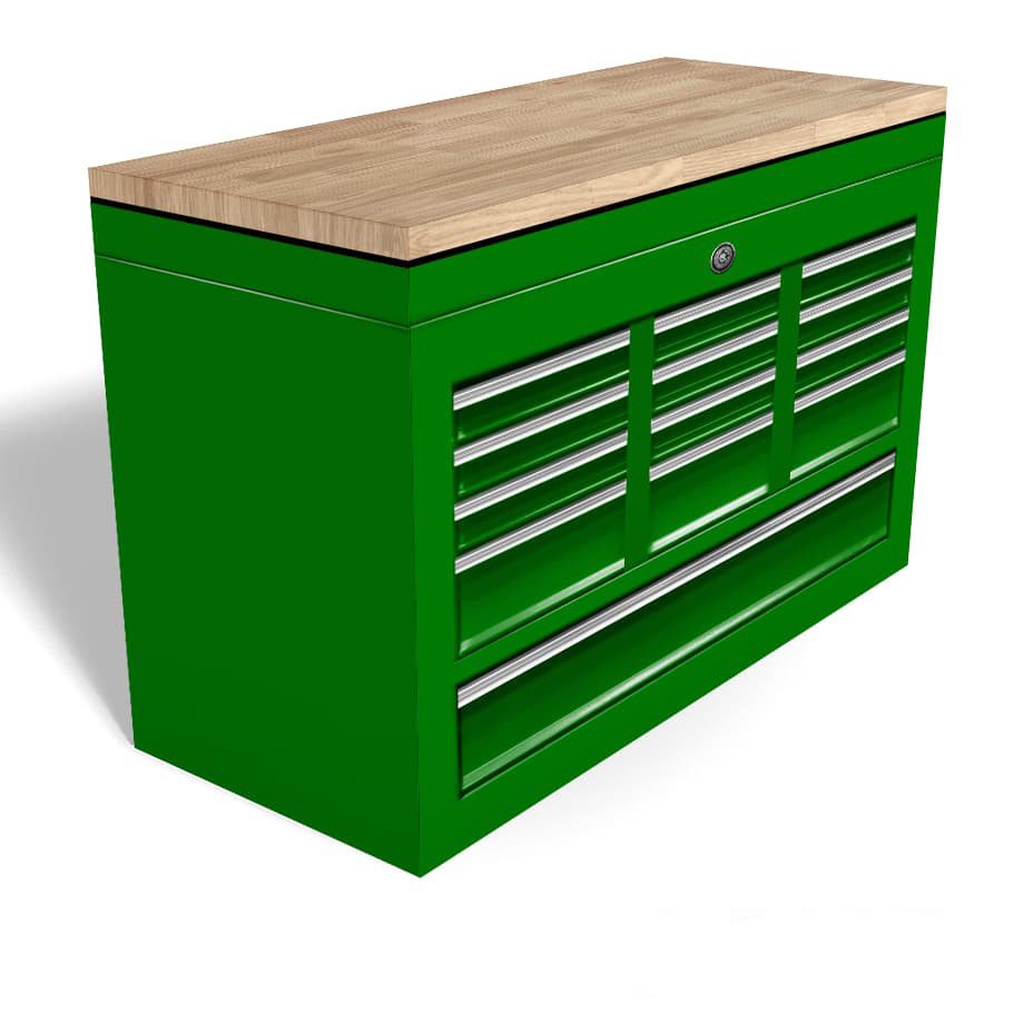 Butcherblock Workbench Tool Box Chest Freezer Wrap - Emerald Green