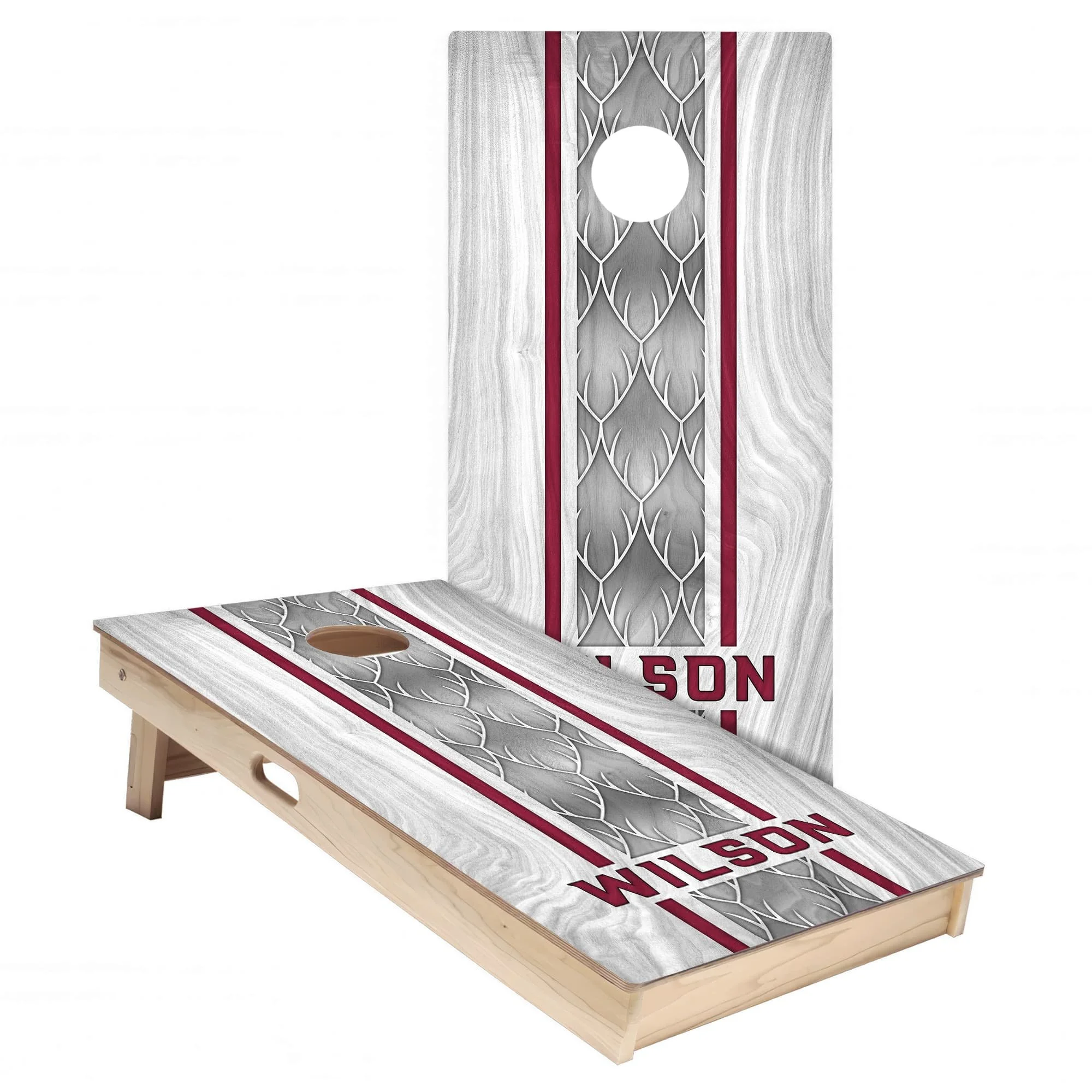 Cardinals Colors (Away) Personalized Cornhole Board Wrap Set