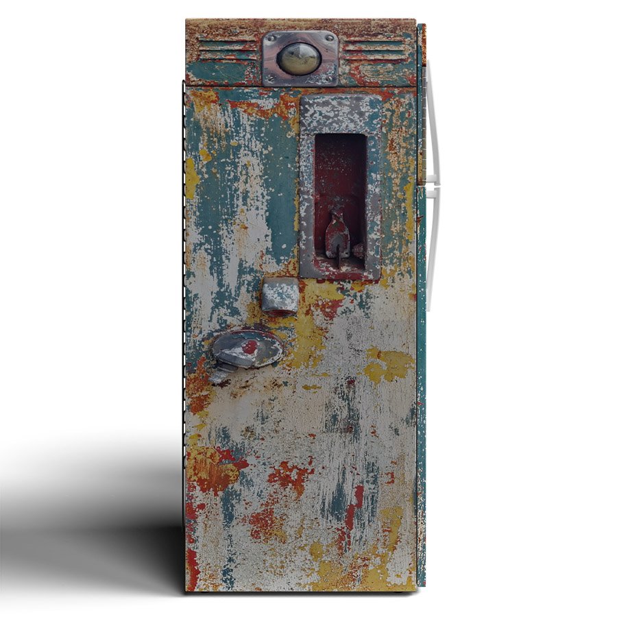 Rustic Green Sinclair Gas Pump Fridge Wrap side