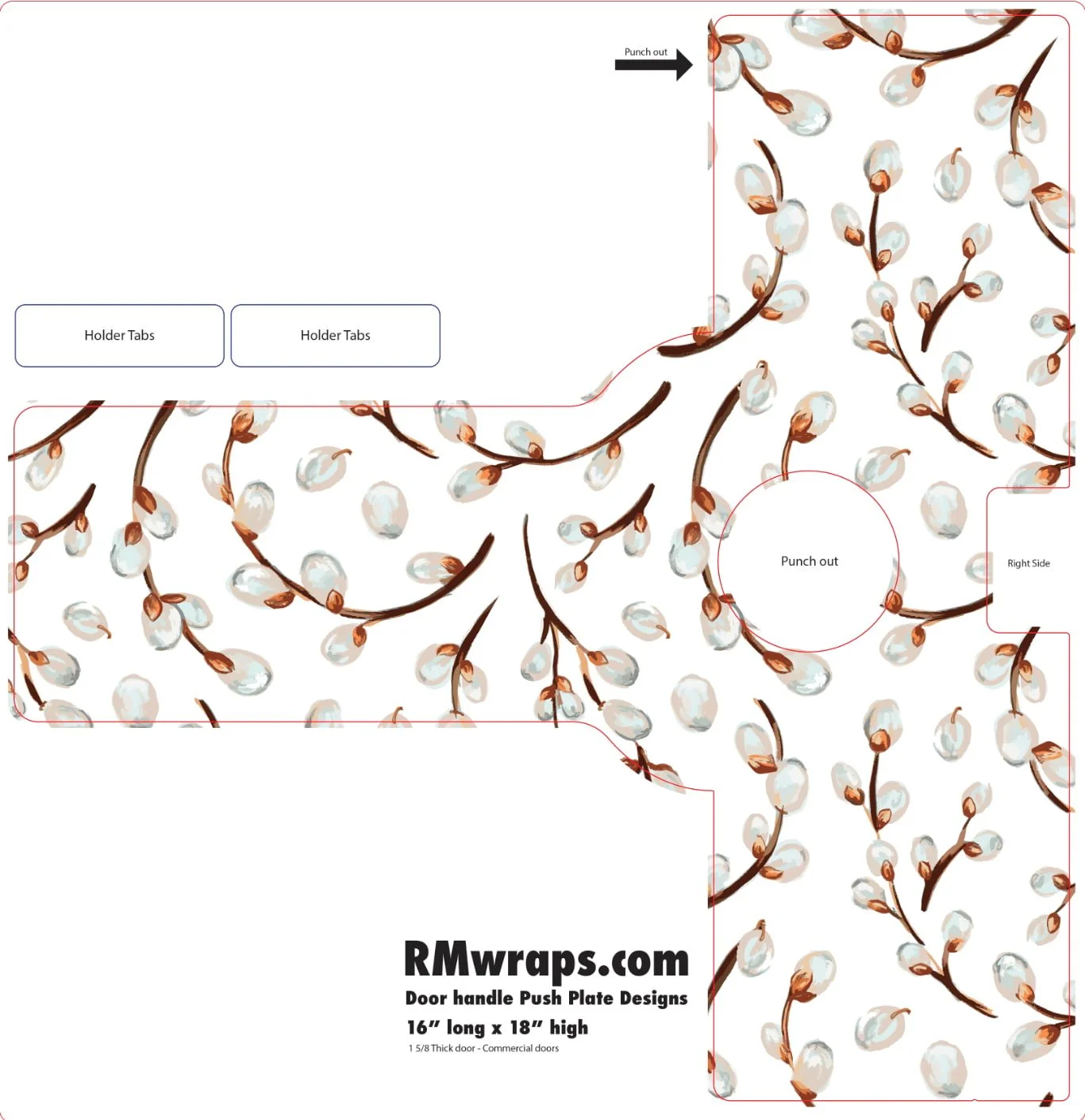 Willow Pattern - Decorative Push Plate Wraps