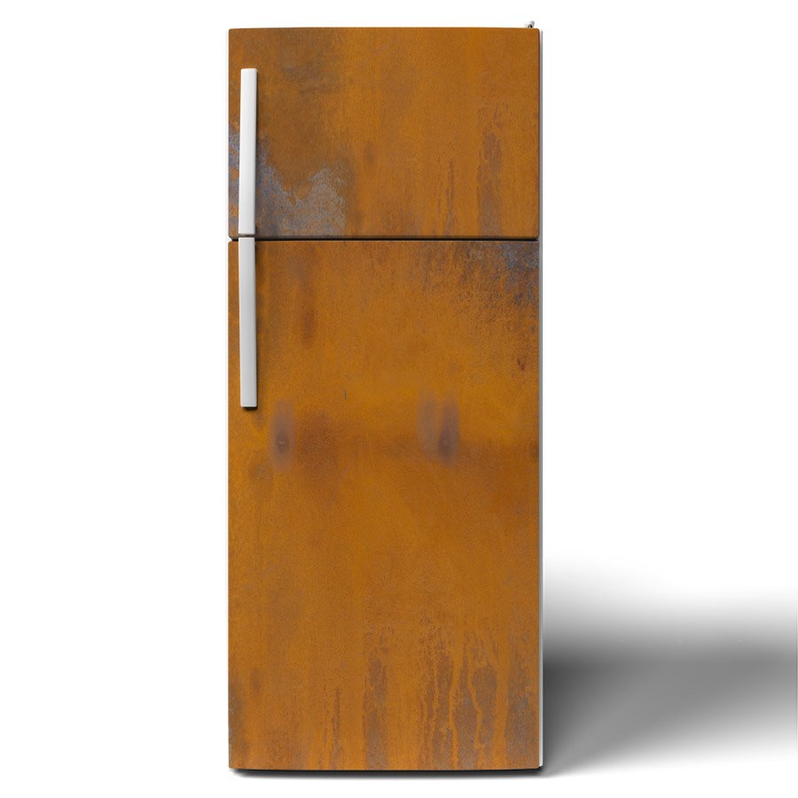 Rust Custom Printed Vinyl Stack Refrigerator Wrap Front