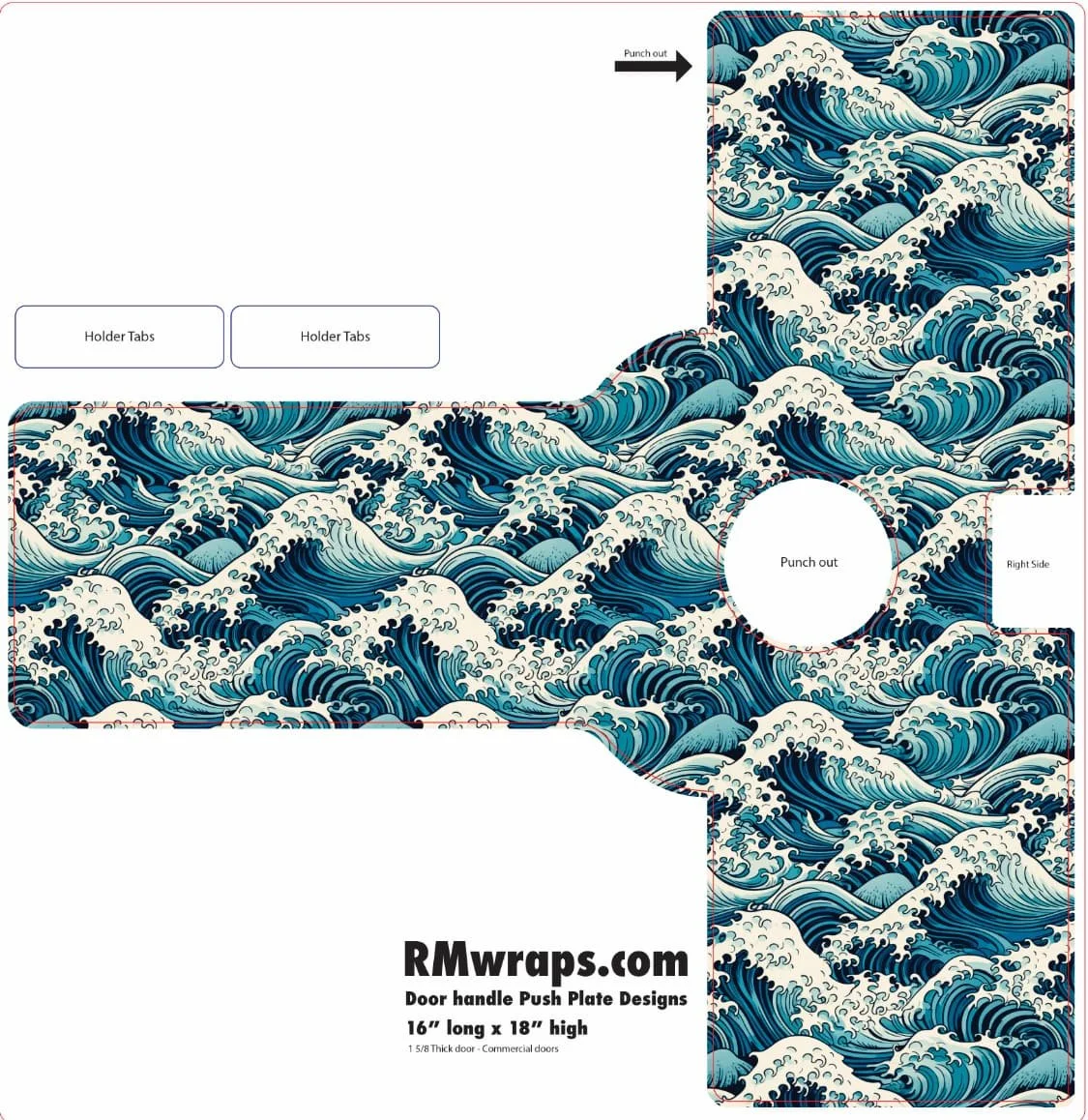 Japanese Waves - Decorative Push Plate Wraps