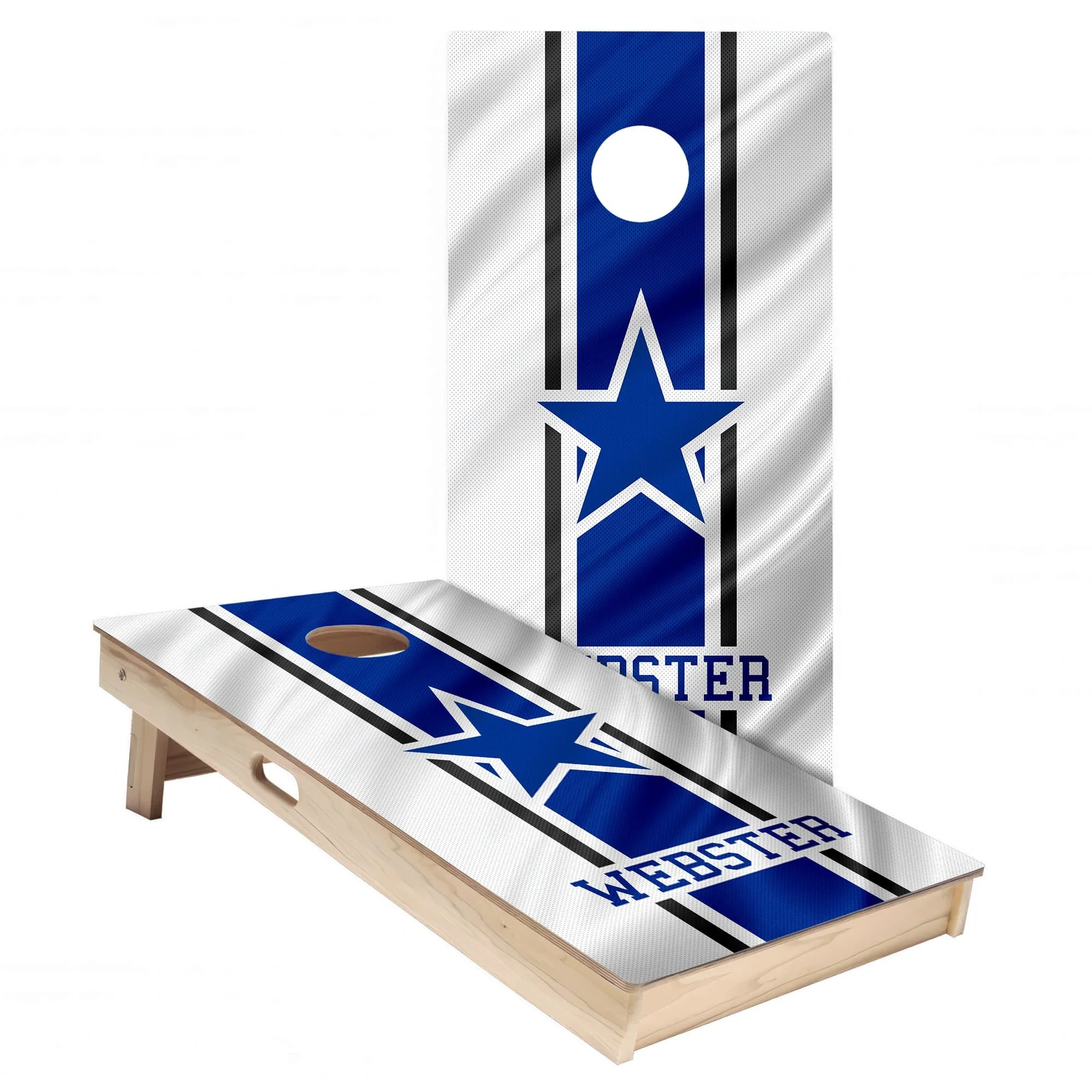 Personalized Dallas Cowboys Colors (Home) custom jersey Cornhole board wrap sticker decal set