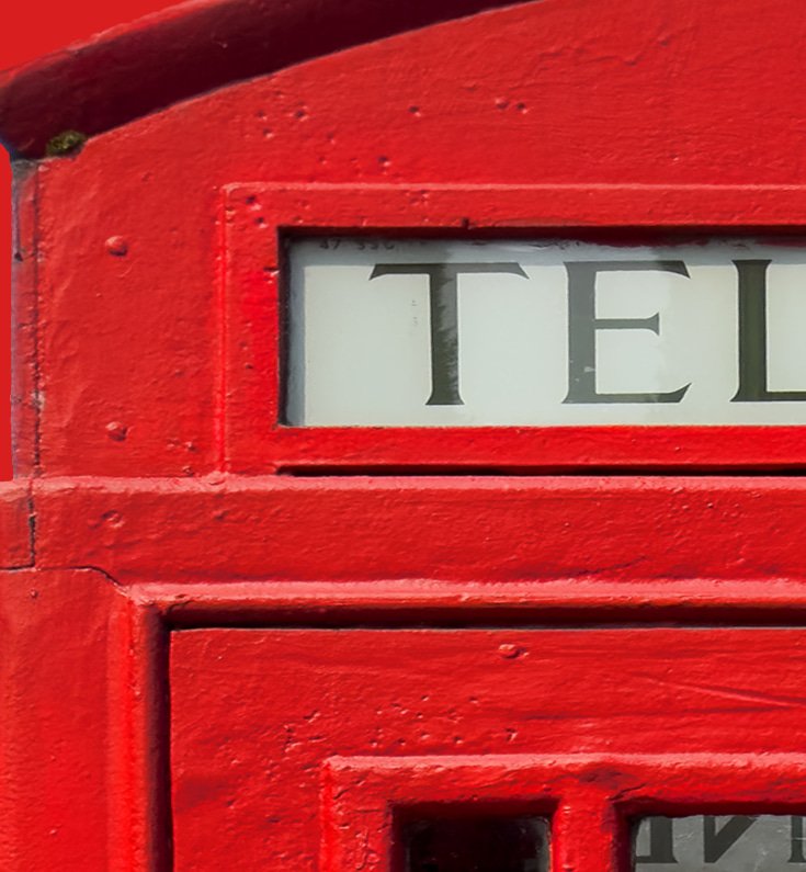 London Red Telephone Booth English Iron Phone Box Close up 1