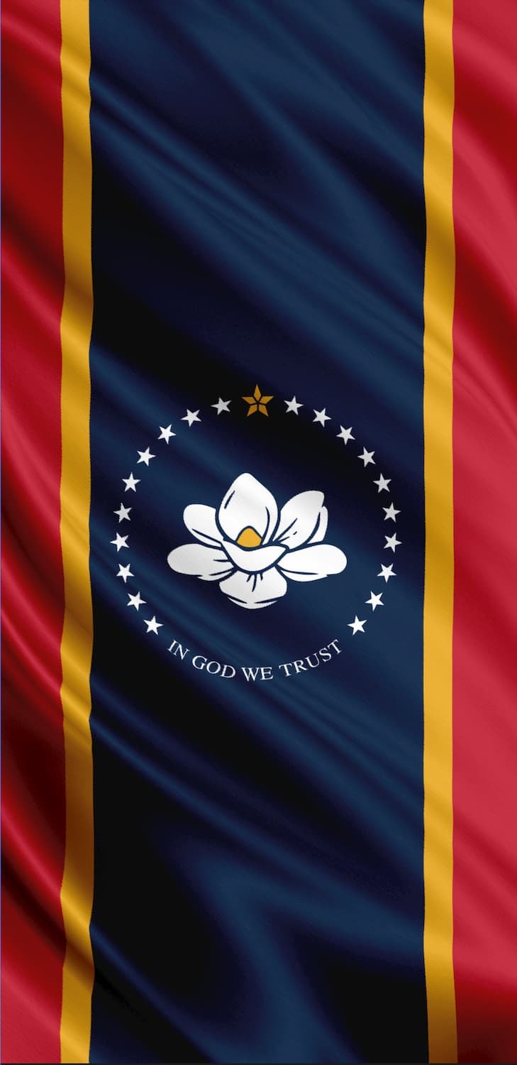 Wavy Flag Mississippi Flag - Custom Printed Door Wrap