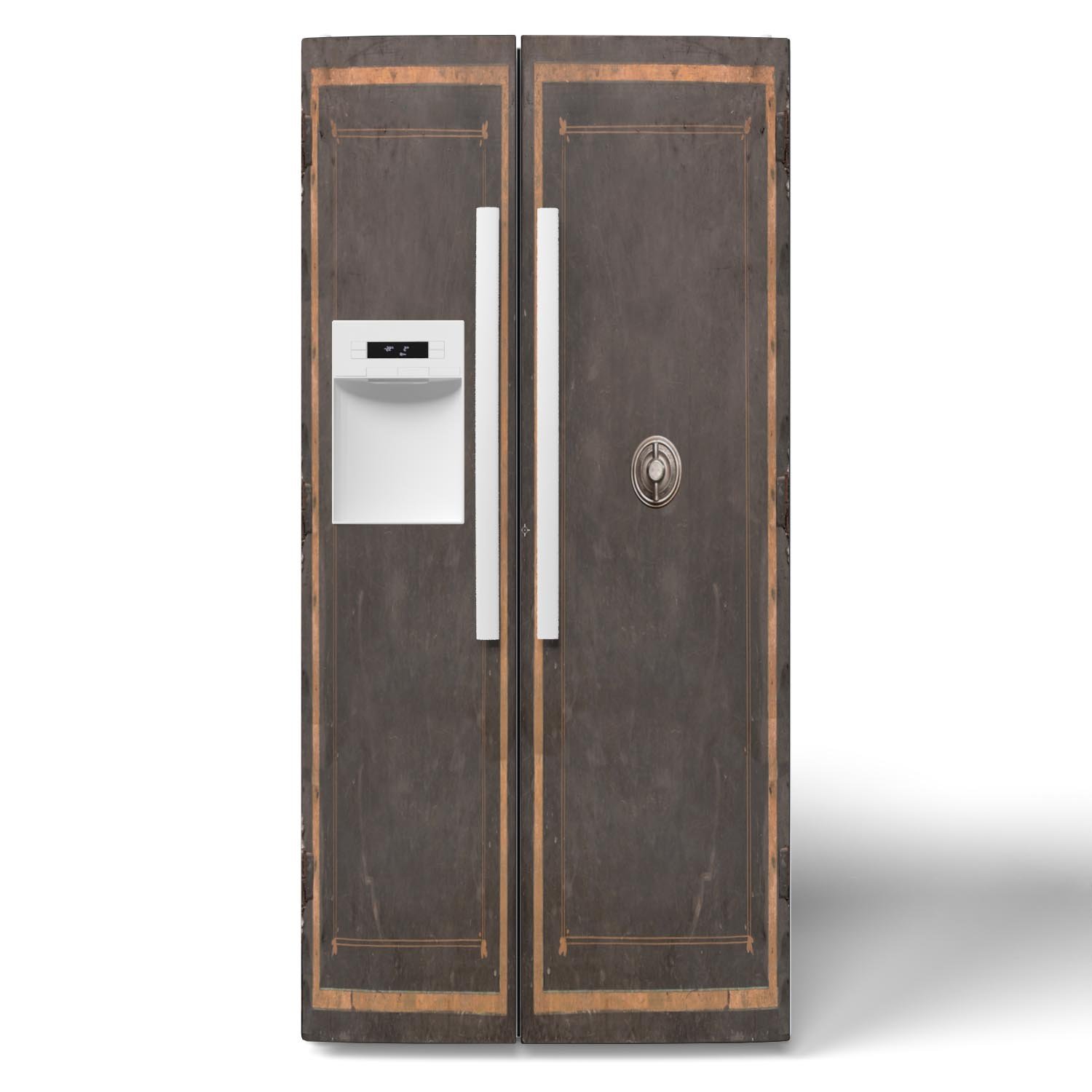 Vintage Safe Custom Printed Vinyl Side by side Refrigerator Wrap Front.jpg