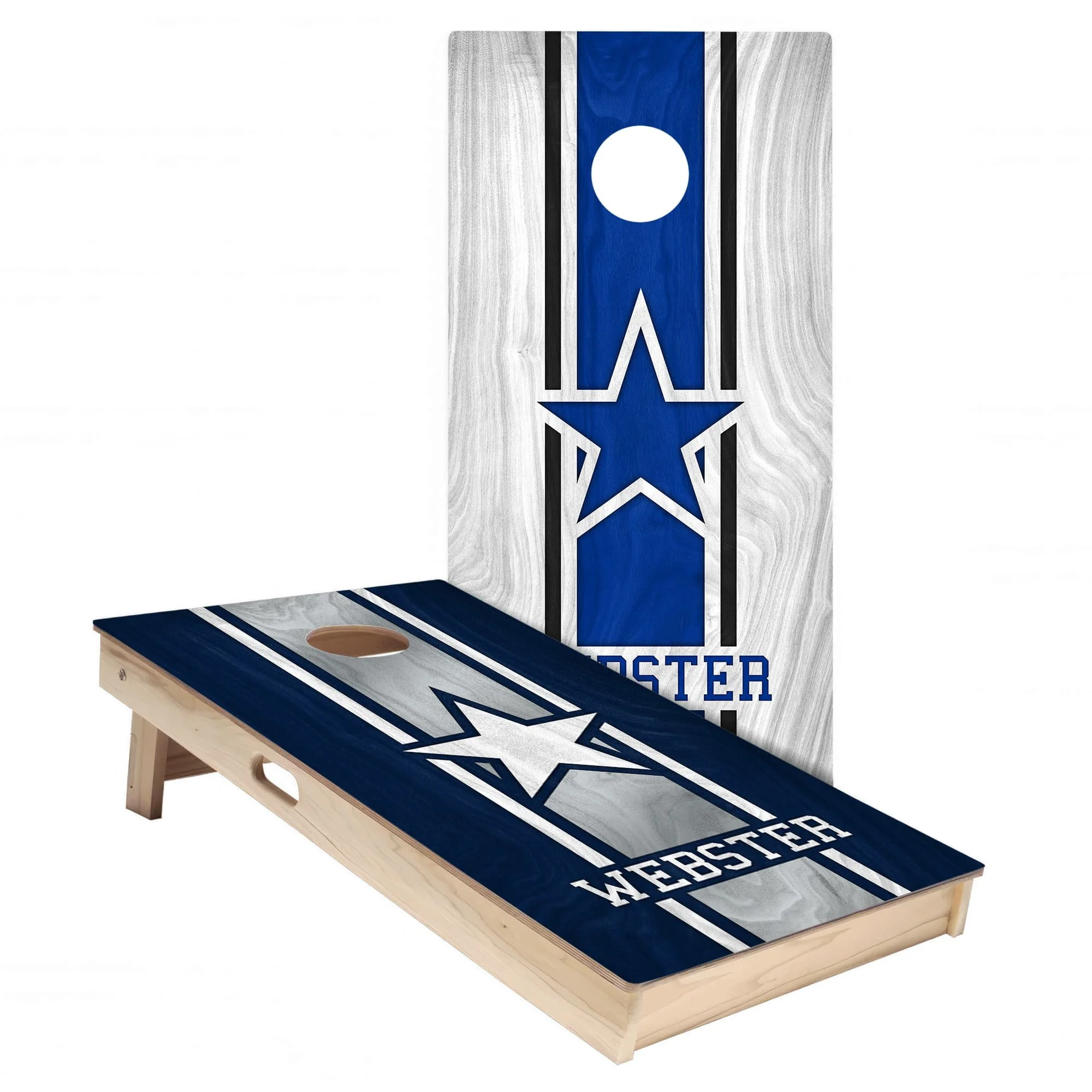 Personalized Dallas Cowboys Colors (Away + Home) custom Cornhole board wrap sticker decal set